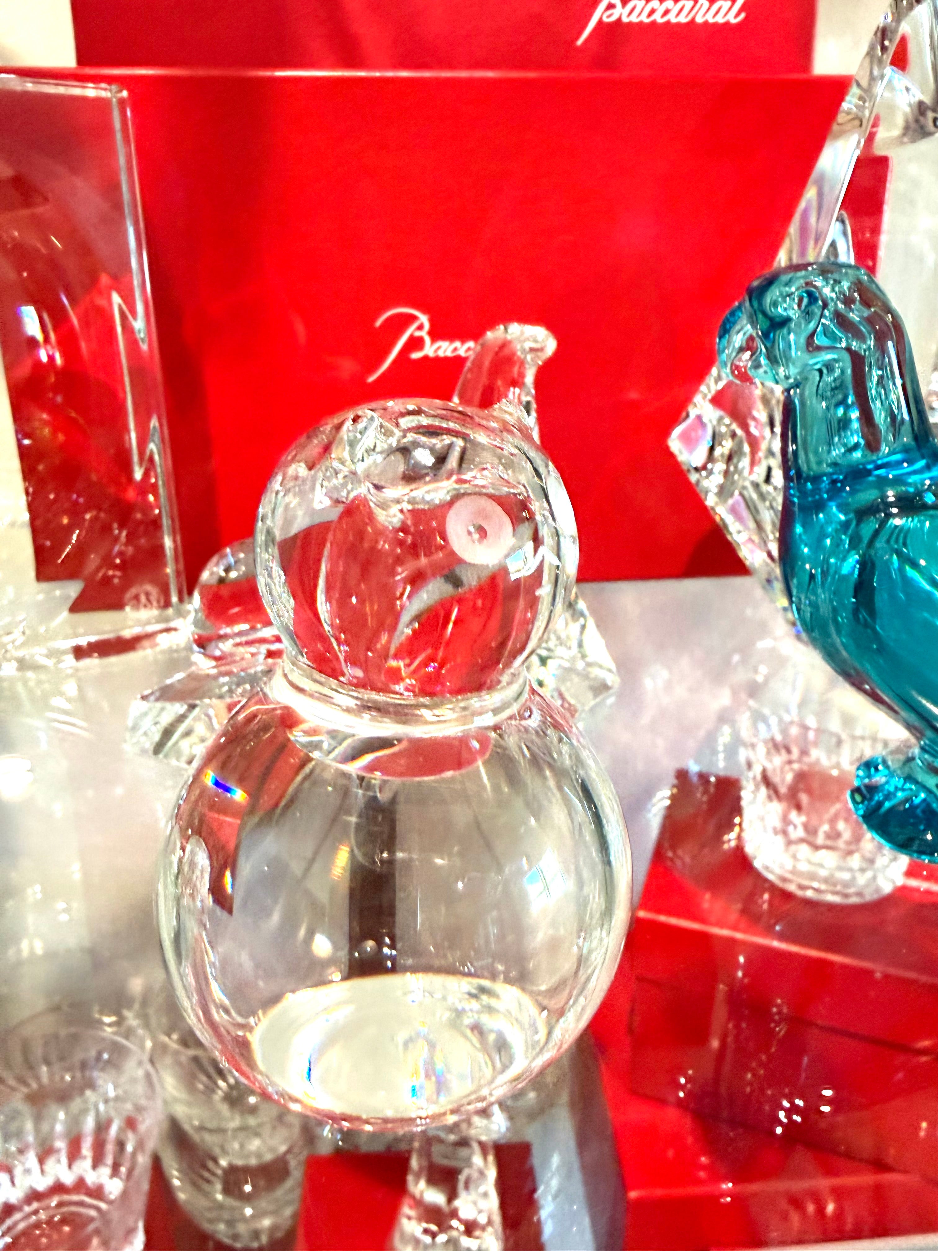 Baccarat Crystal Bear Figurine in Original Red Box Authentic French Crystal Paperweight Decor
