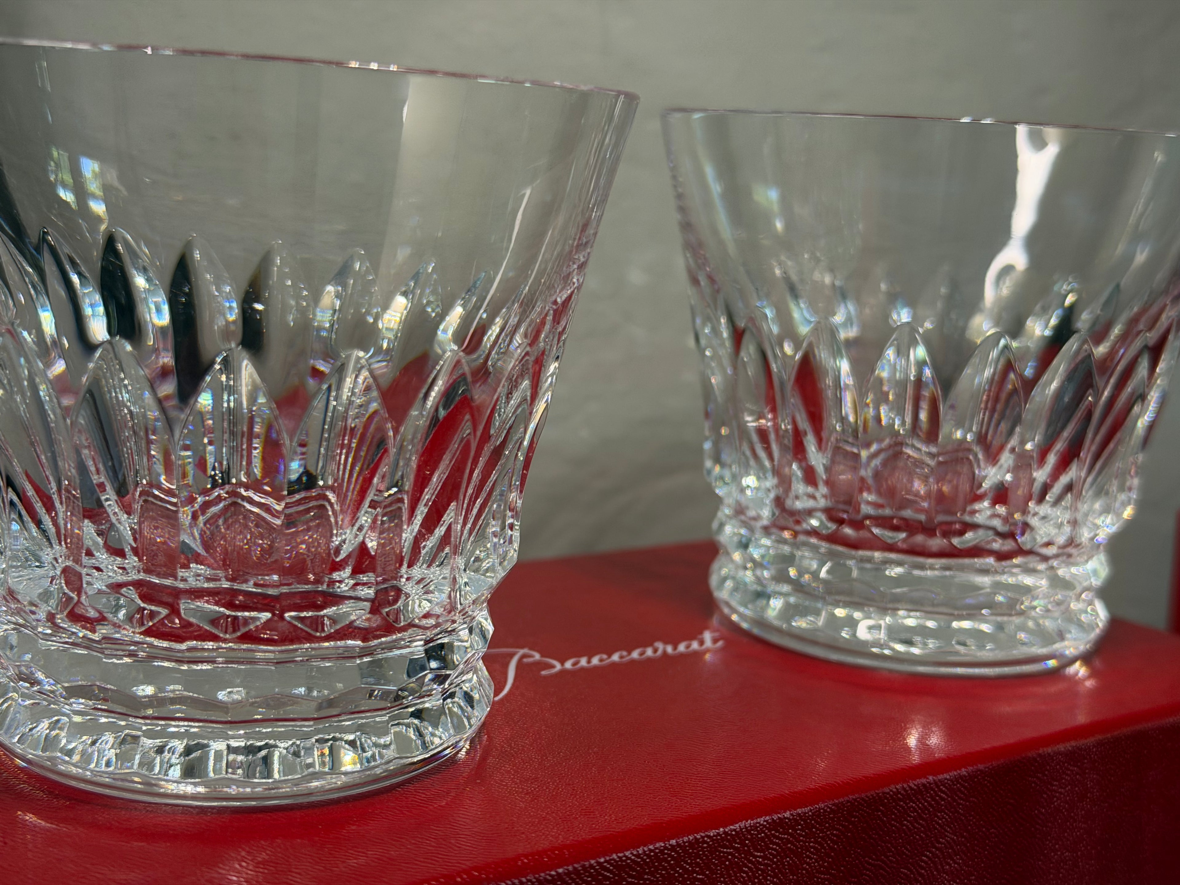 Baccarat Tiara Crystal Tumbler Glasses – Set of 2 with Original Box