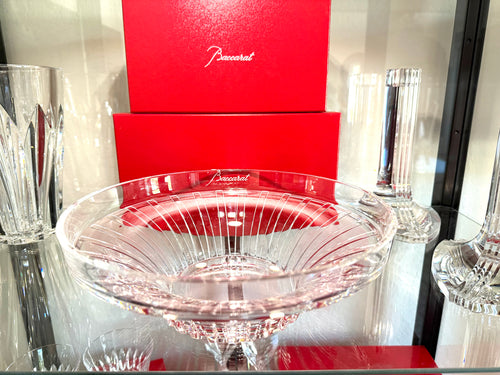 Baccarat Crystal Radiating Cut Centerpiece Bowl – Signed French Crystal – 11.5” Diameter