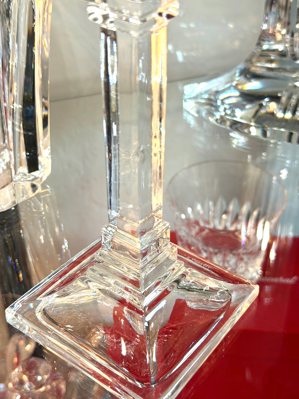 Tiffany & Co. Crystal Candlesticks – Pair | Architectural Art Deco Design