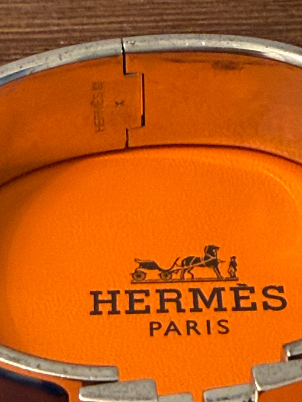 Hermès Clic Clac H Bracelet Blue Enamel Palladium Plated PM Bangle