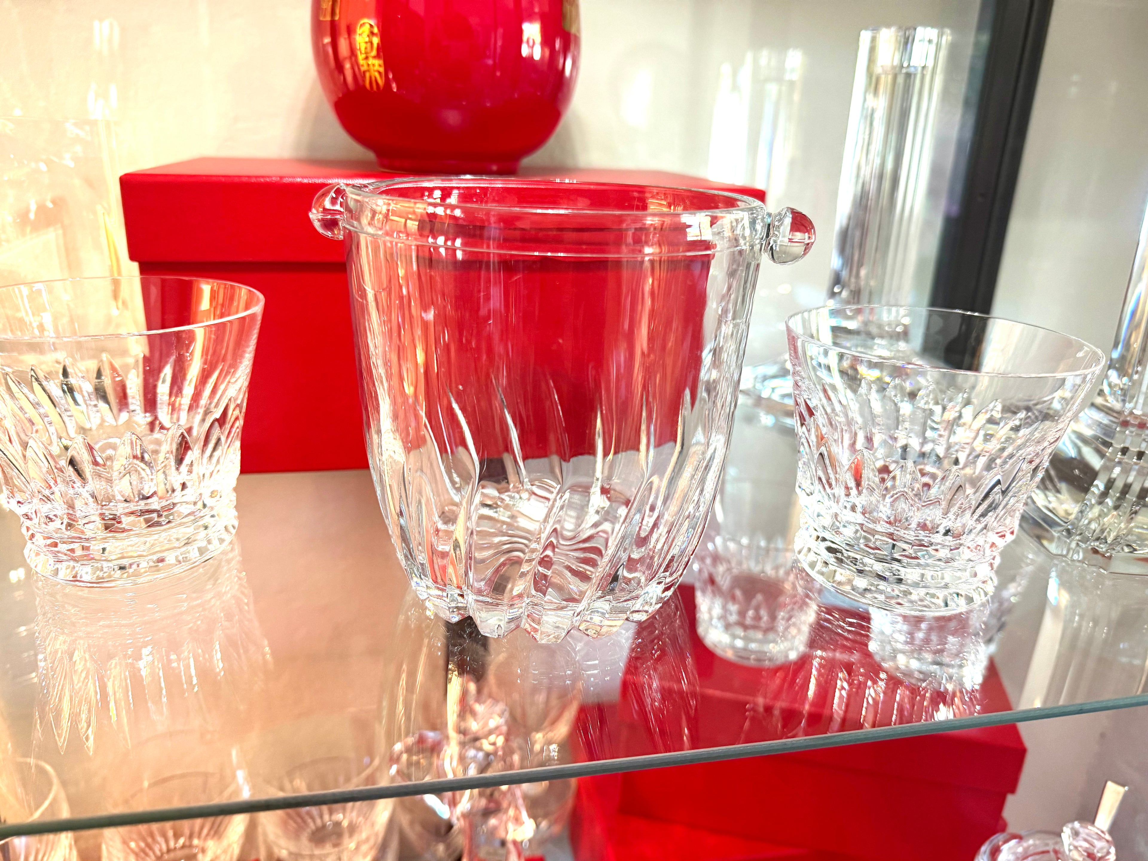Vintage Cut Crystal Ice Bucket | Starburst Pattern Barware