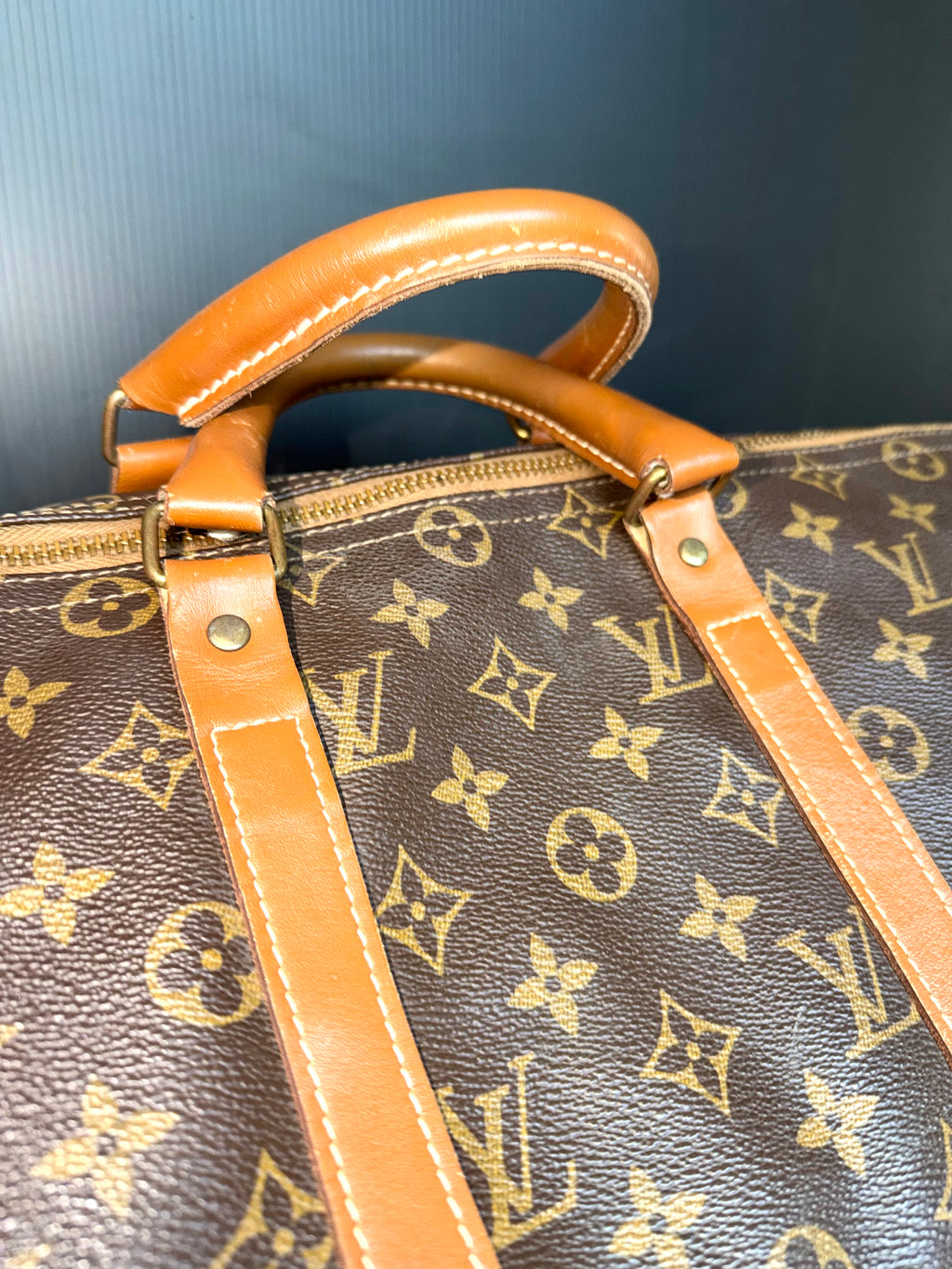 Louis Vuitton Keepall 55 Monogram Canvas Duffle Bag - Vintage Luxury Travel Bag with Leather Handles