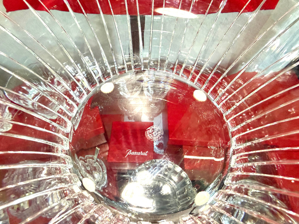 Baccarat Crystal Radiating Cut Centerpiece Bowl – Signed French Crystal – 11.5” Diameter
