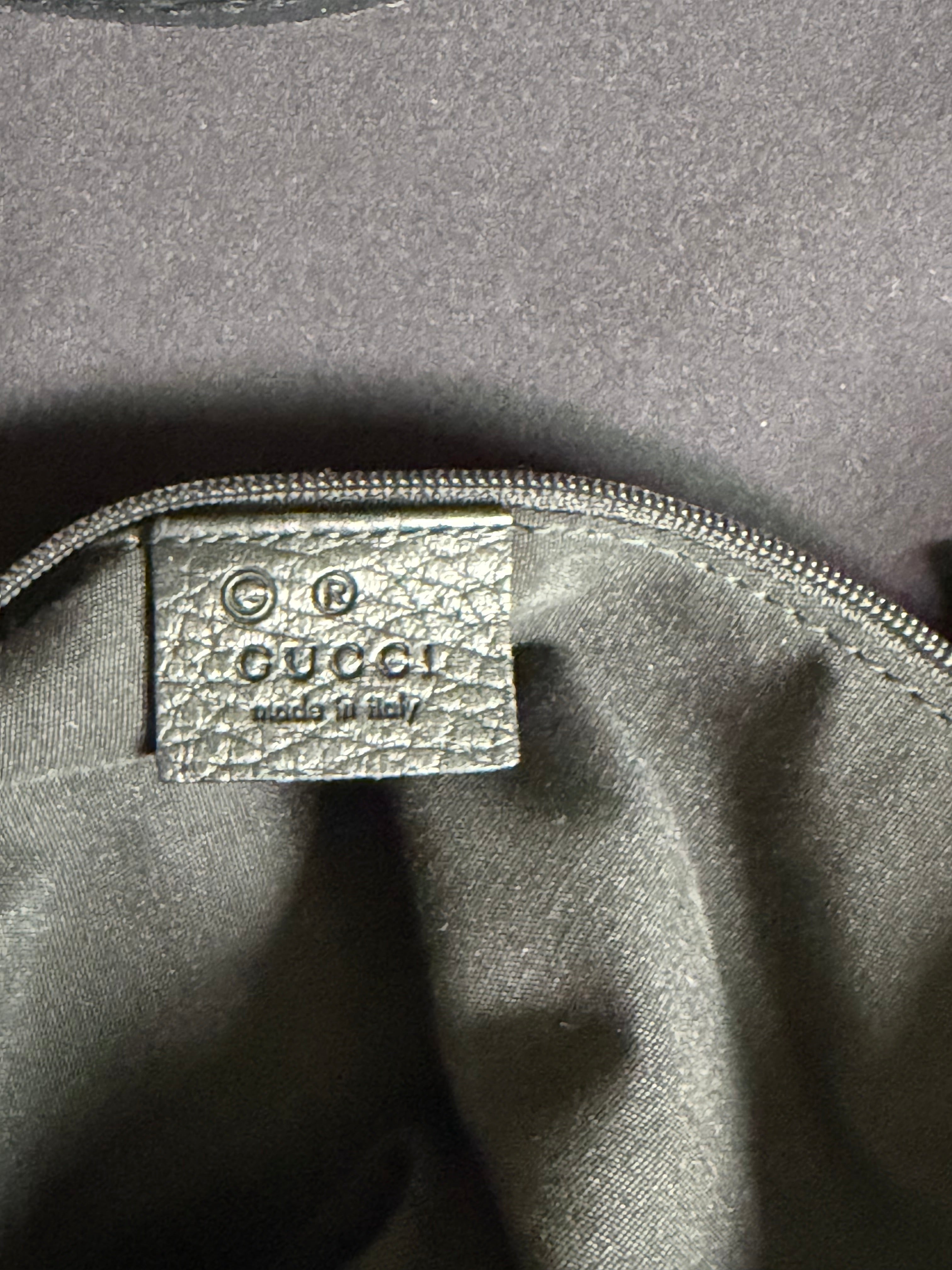 Gucci Black GG Canvas Hobo Shoulder Bag Made in Italy VINTAGE