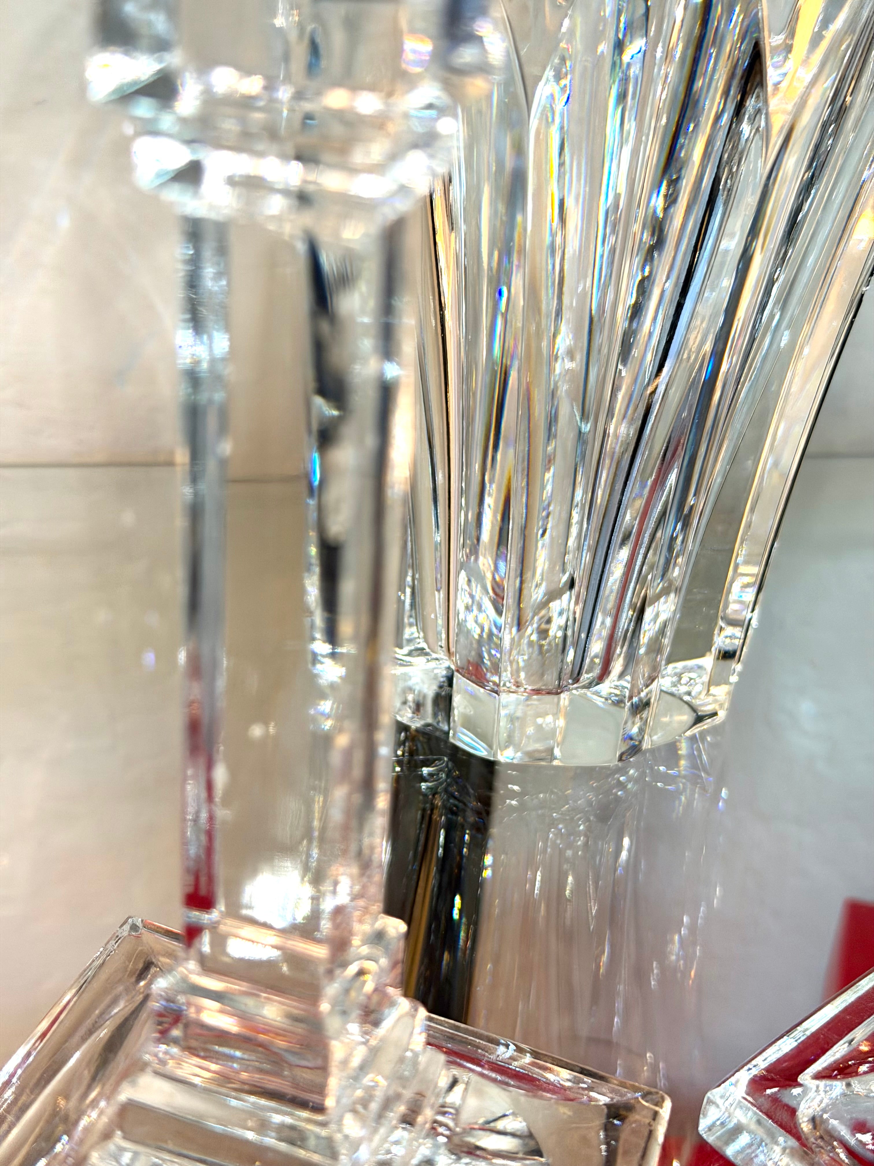 Tiffany & Co. Crystal Candlesticks – Pair | Architectural Art Deco Design