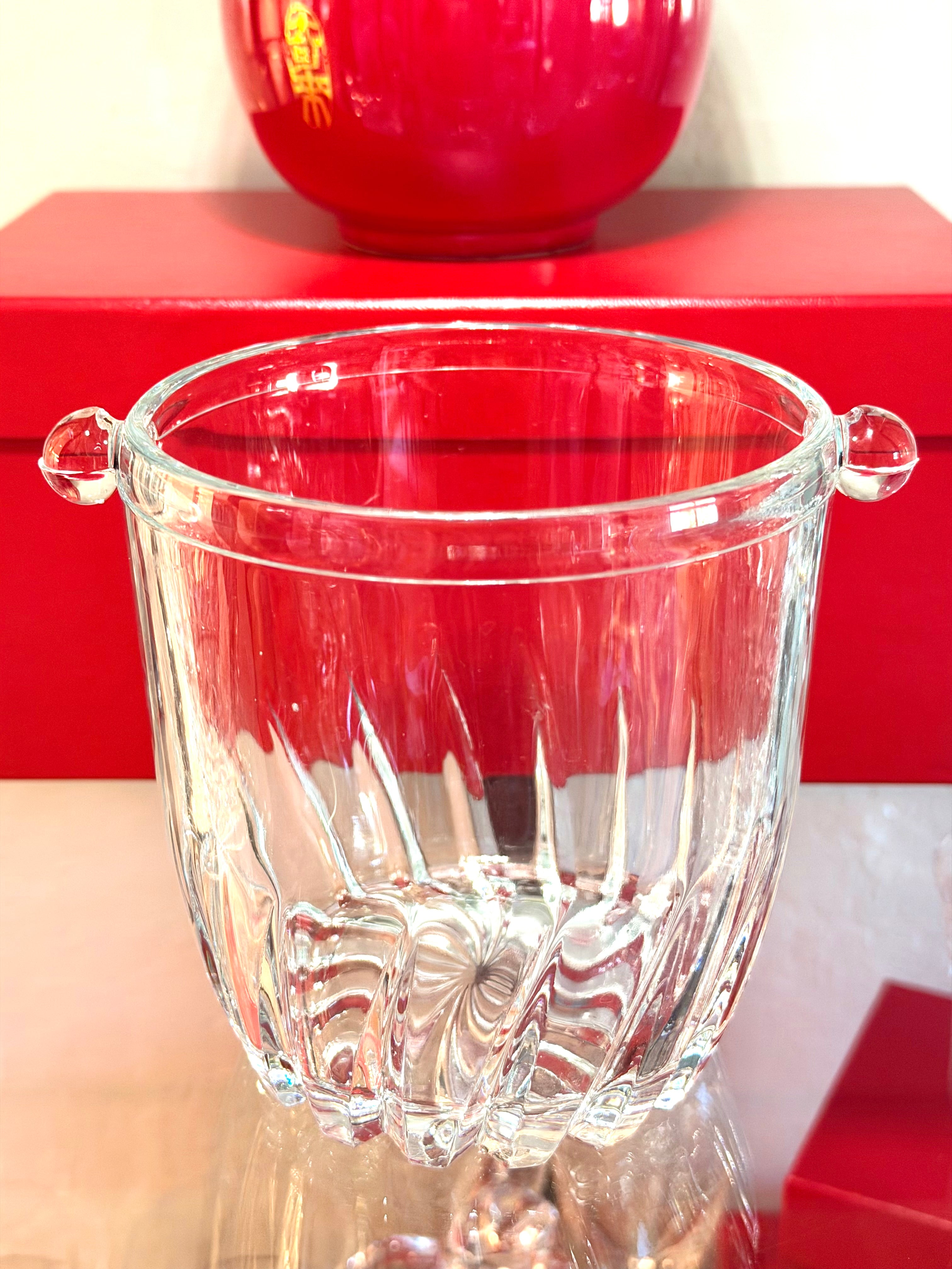 Vintage Cut Crystal Ice Bucket | Starburst Pattern Barware