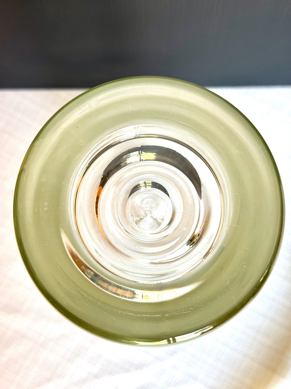 Heavy Art Glass Decanter Bottle With Stopper Clear Scandinavian Style 11.5”