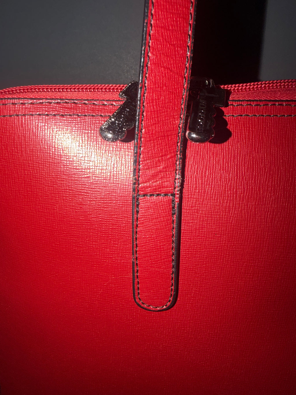 Jack Georges Chelsea Red Saffiano Leather Tote Bag Large Women’s Laptop Work Business Handbag