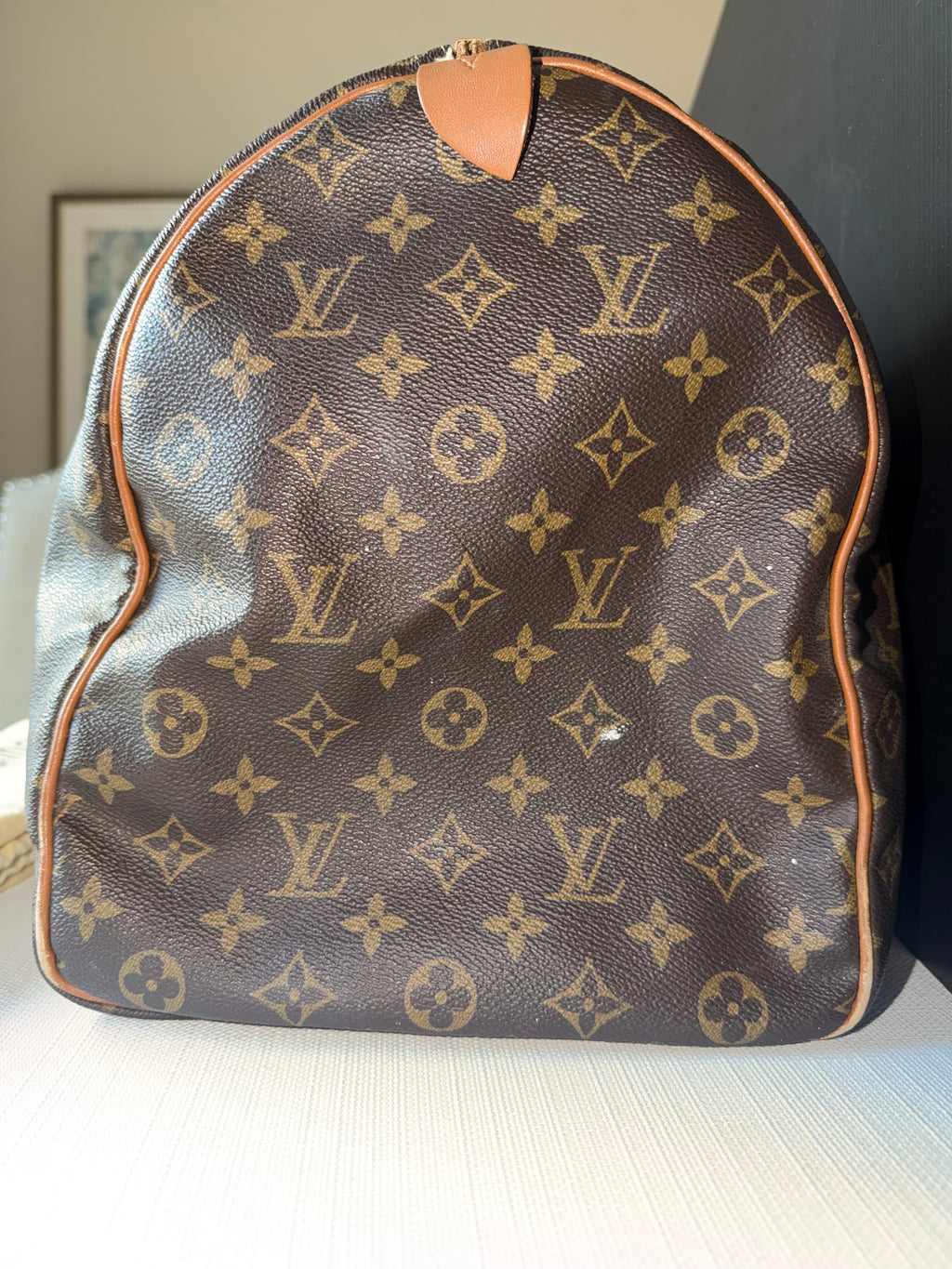 Louis Vuitton Keepall 55 Monogram Canvas Duffle Bag - Vintage Luxury Travel Bag with Leather Handles