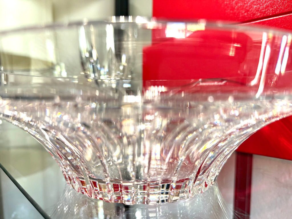 Baccarat Crystal Radiating Cut Centerpiece Bowl – Signed French Crystal – 11.5” Diameter