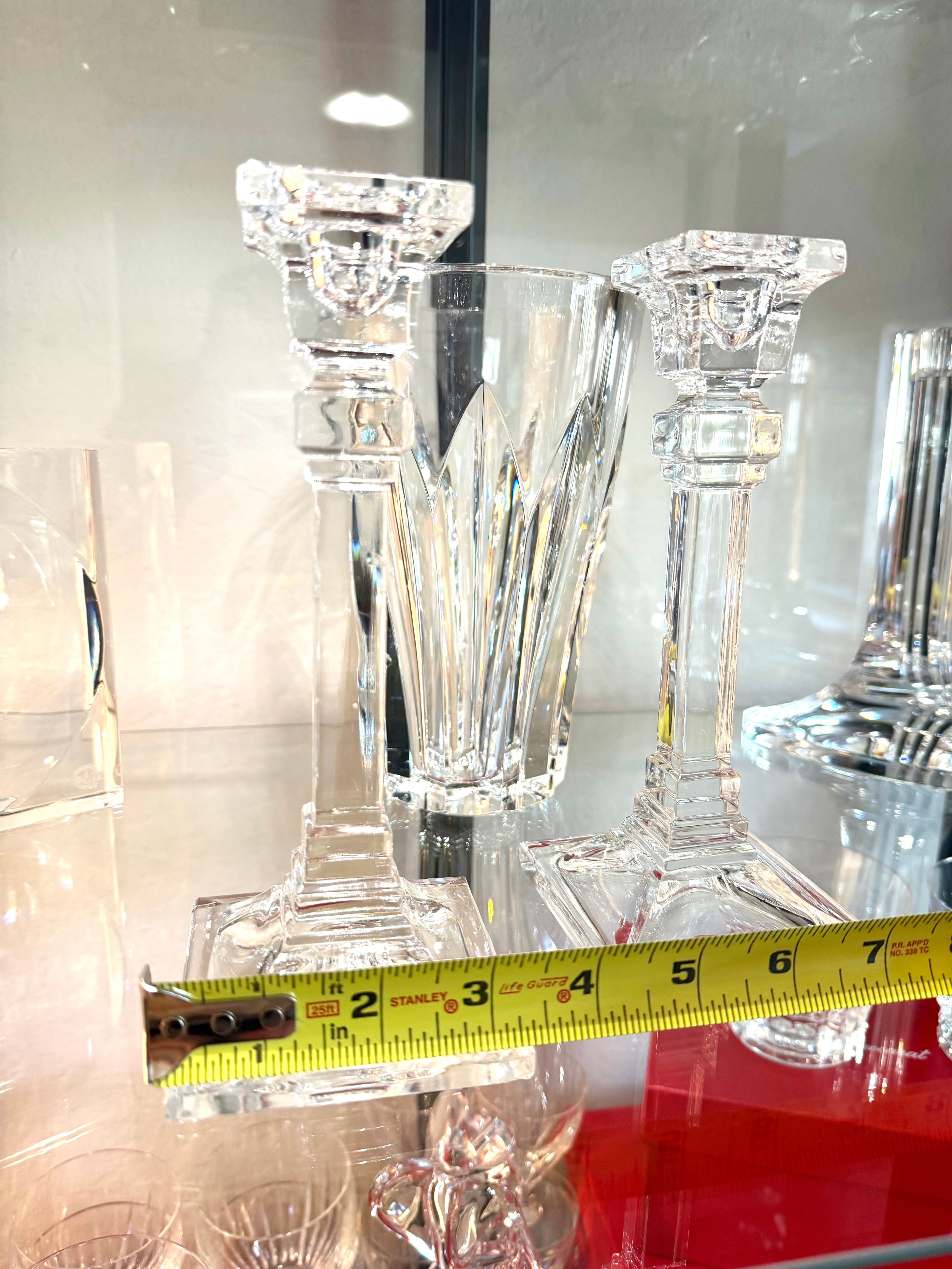 Tiffany & Co. Crystal Candlesticks – Pair | Architectural Art Deco Design