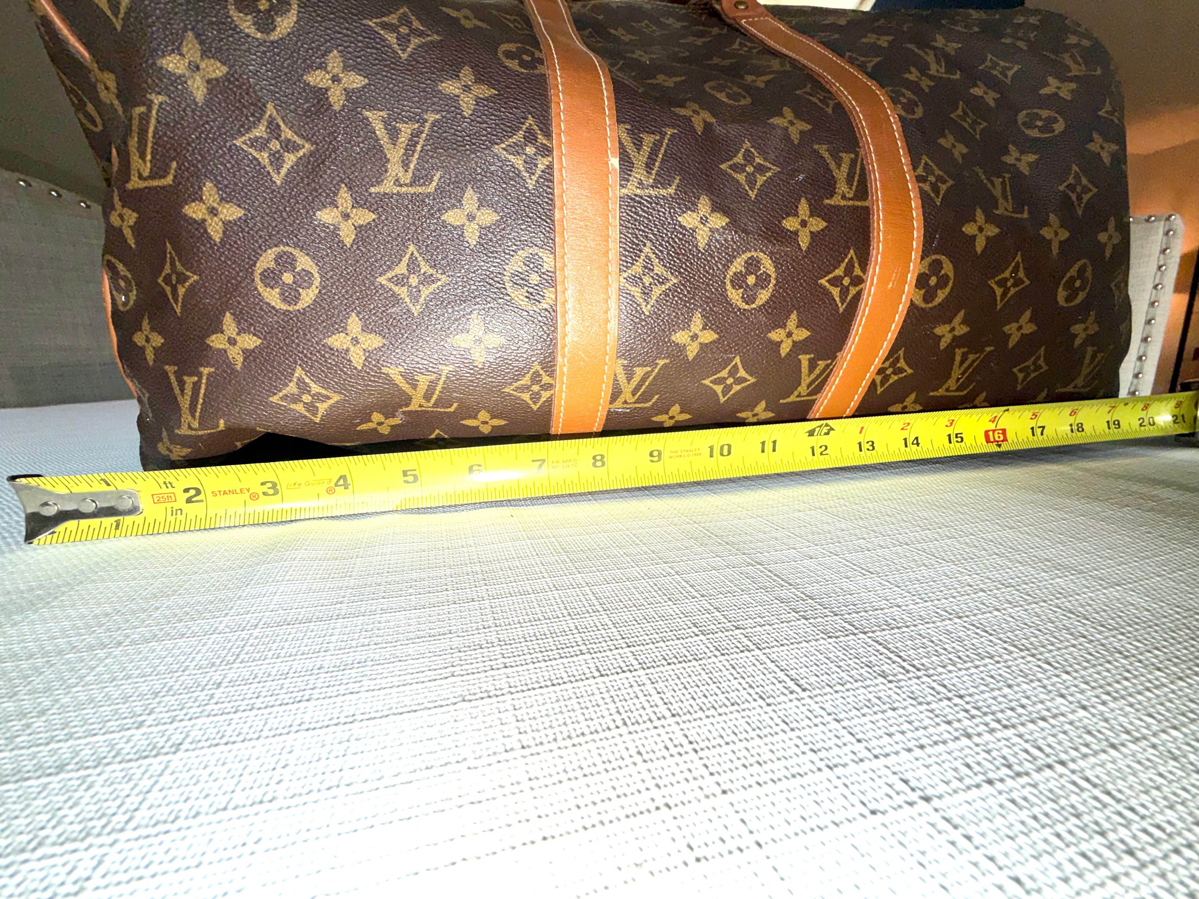 Louis Vuitton Keepall 55 Monogram Canvas Duffle Bag - Vintage Luxury Travel Bag with Leather Handles