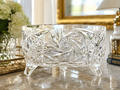 Heavy Cut Crystal Footed Bowl Starburst Centerpiece Elegant Estate Crystal Vintage