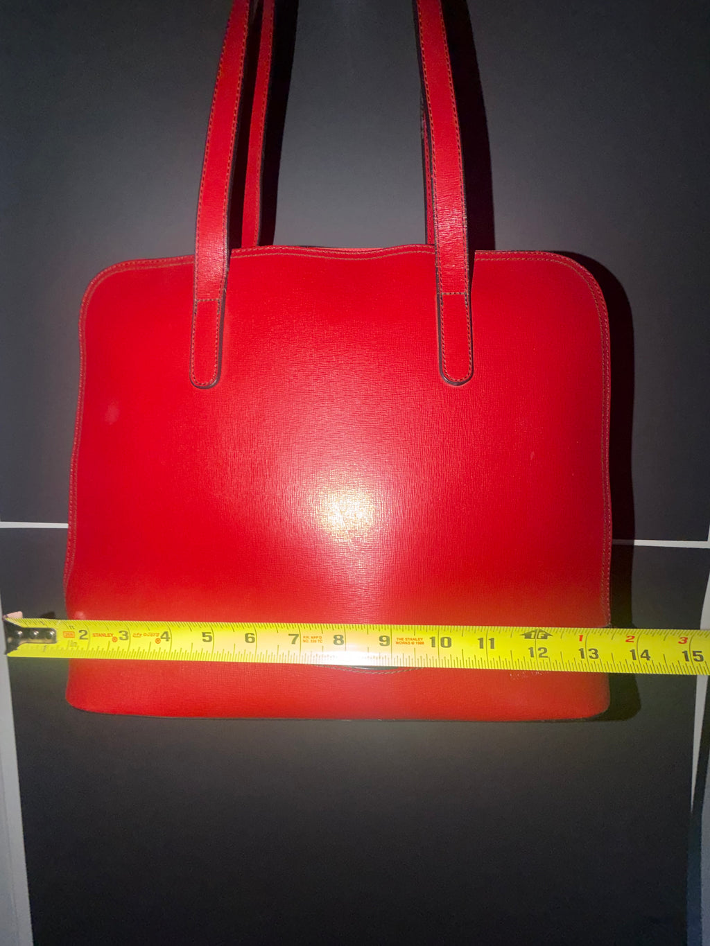 Jack Georges Chelsea Red Saffiano Leather Tote Bag Large Women’s Laptop Work Business Handbag