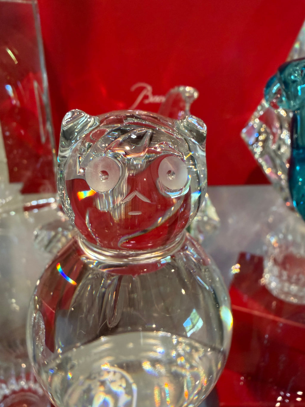 Baccarat Crystal Bear Figurine in Original Red Box Authentic French Crystal Paperweight Decor