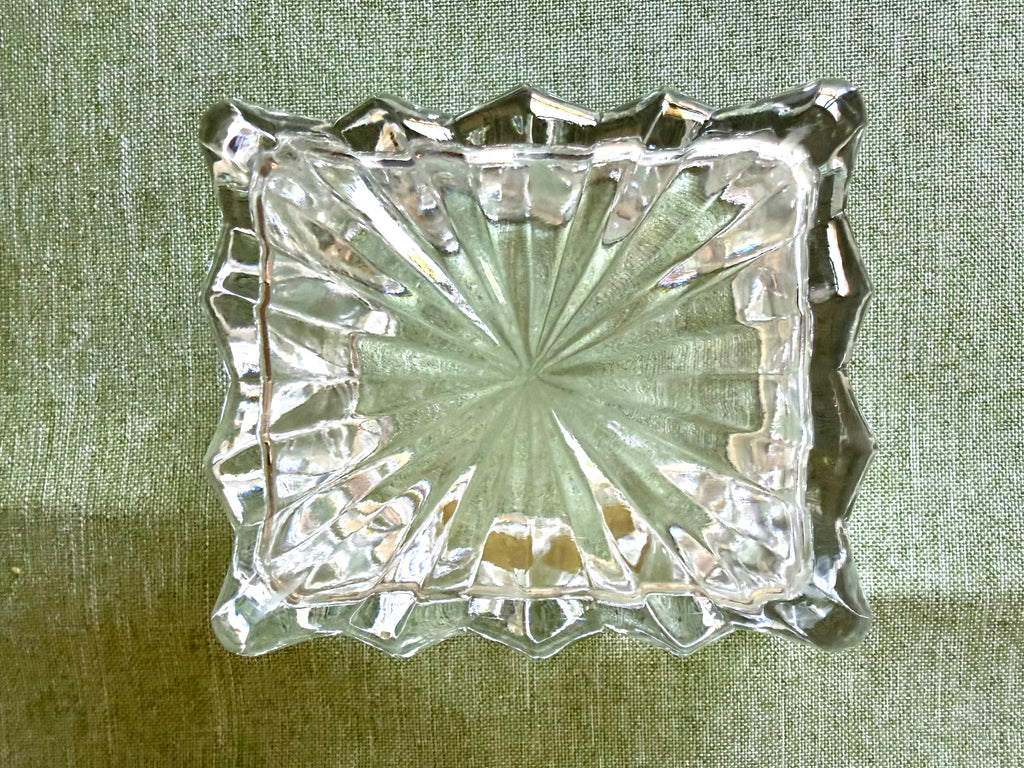 Hand-Cut Polish Lead Crystal Sugar Packet Holder / Trinket Dish – 24% PbO Crystal Catchall Vintage