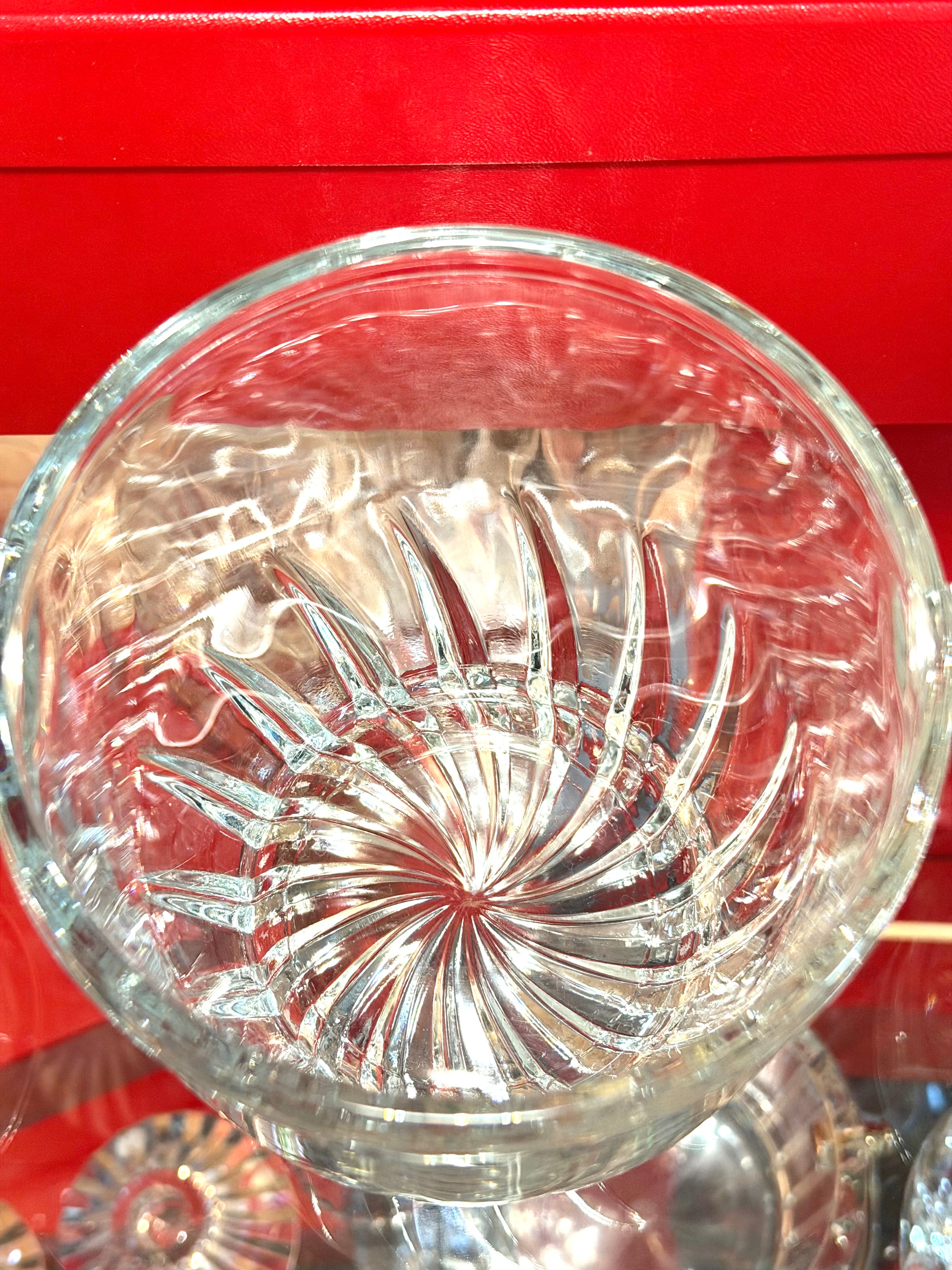 Vintage Cut Crystal Ice Bucket | Starburst Pattern Barware
