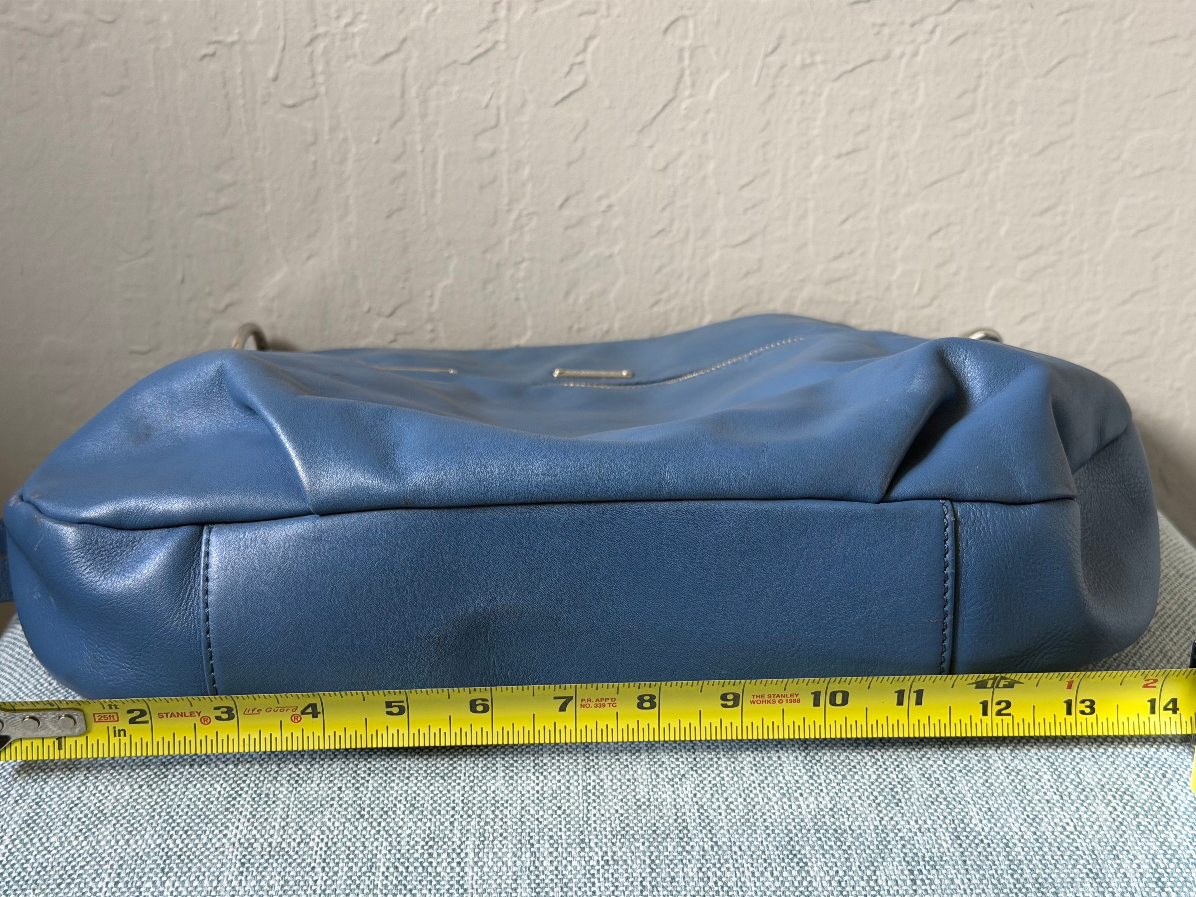 Rebecca Minkoff Blue Leather Studded Hobo Shoulder Bag | Chain Strap Designer Purse