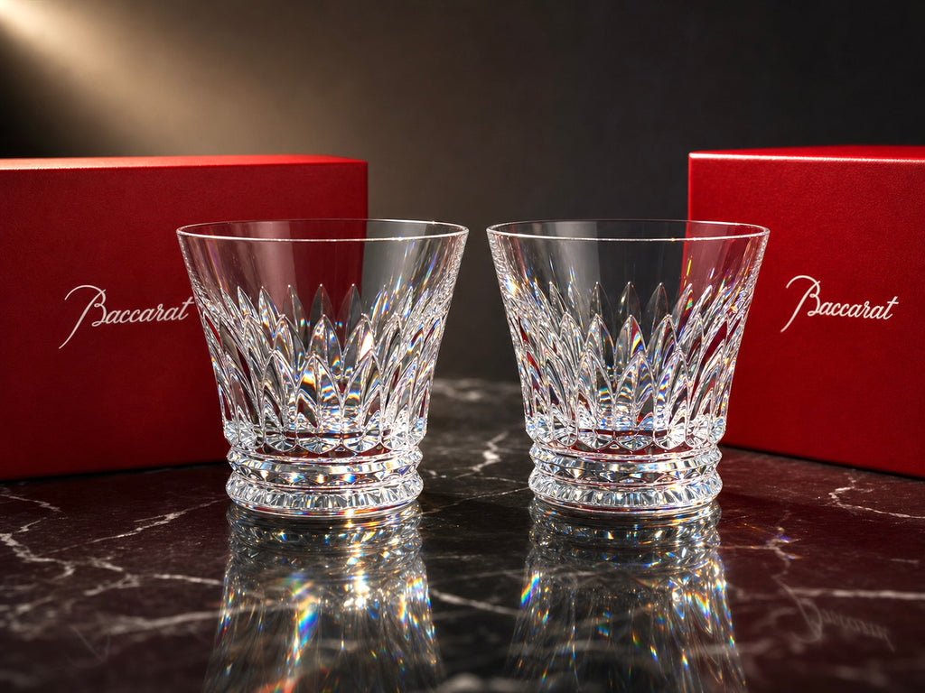 Baccarat Tiara Crystal Tumbler Glasses – Set of 2 with Original Box