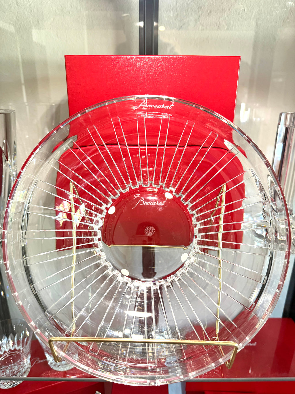 Baccarat Crystal Radiating Cut Centerpiece Bowl – Signed French Crystal – 11.5” Diameter