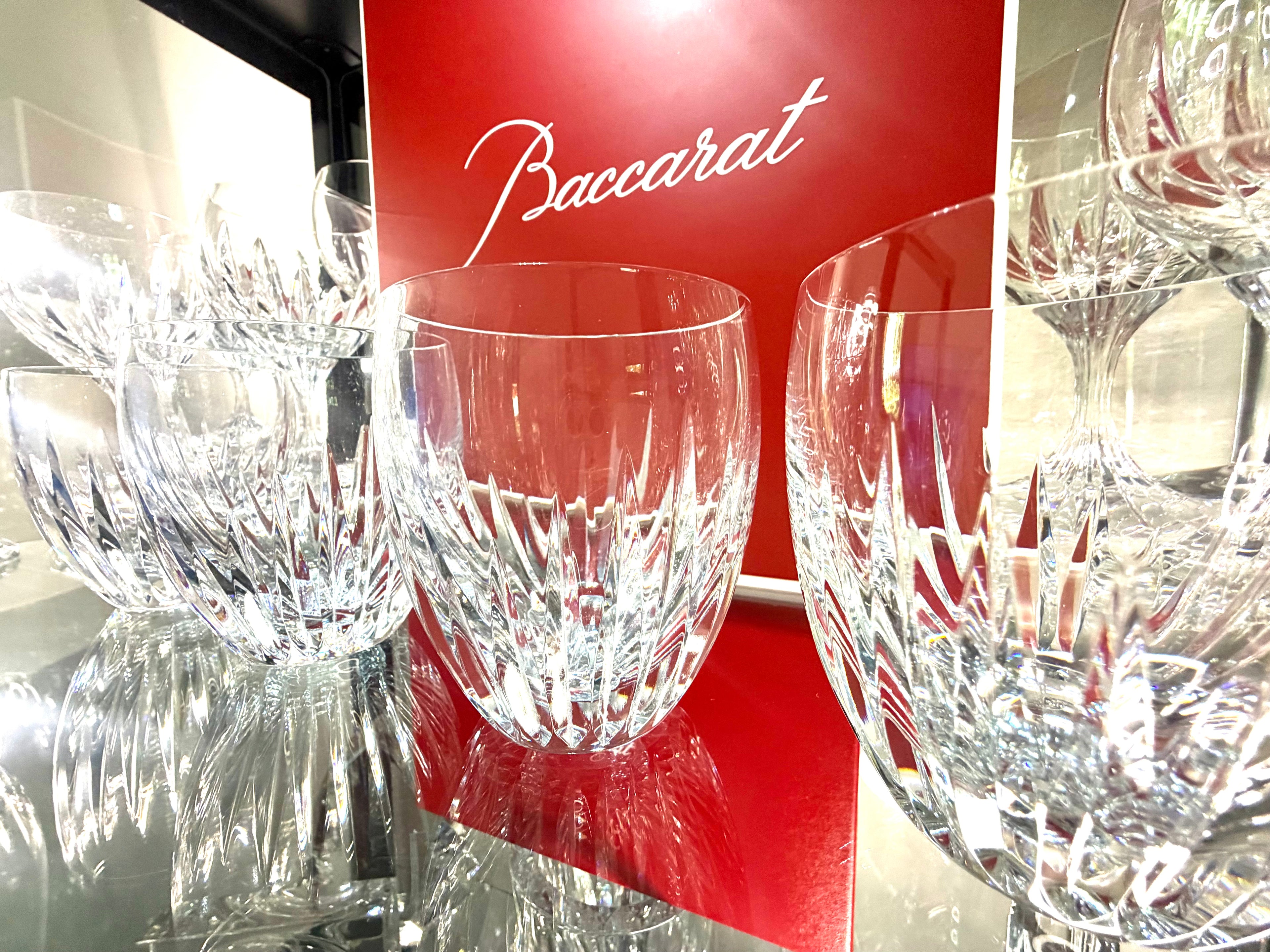 Baccarat Masséna Crystal Double Old Fashioned Tumblers Glasses Set of 4 Signed France