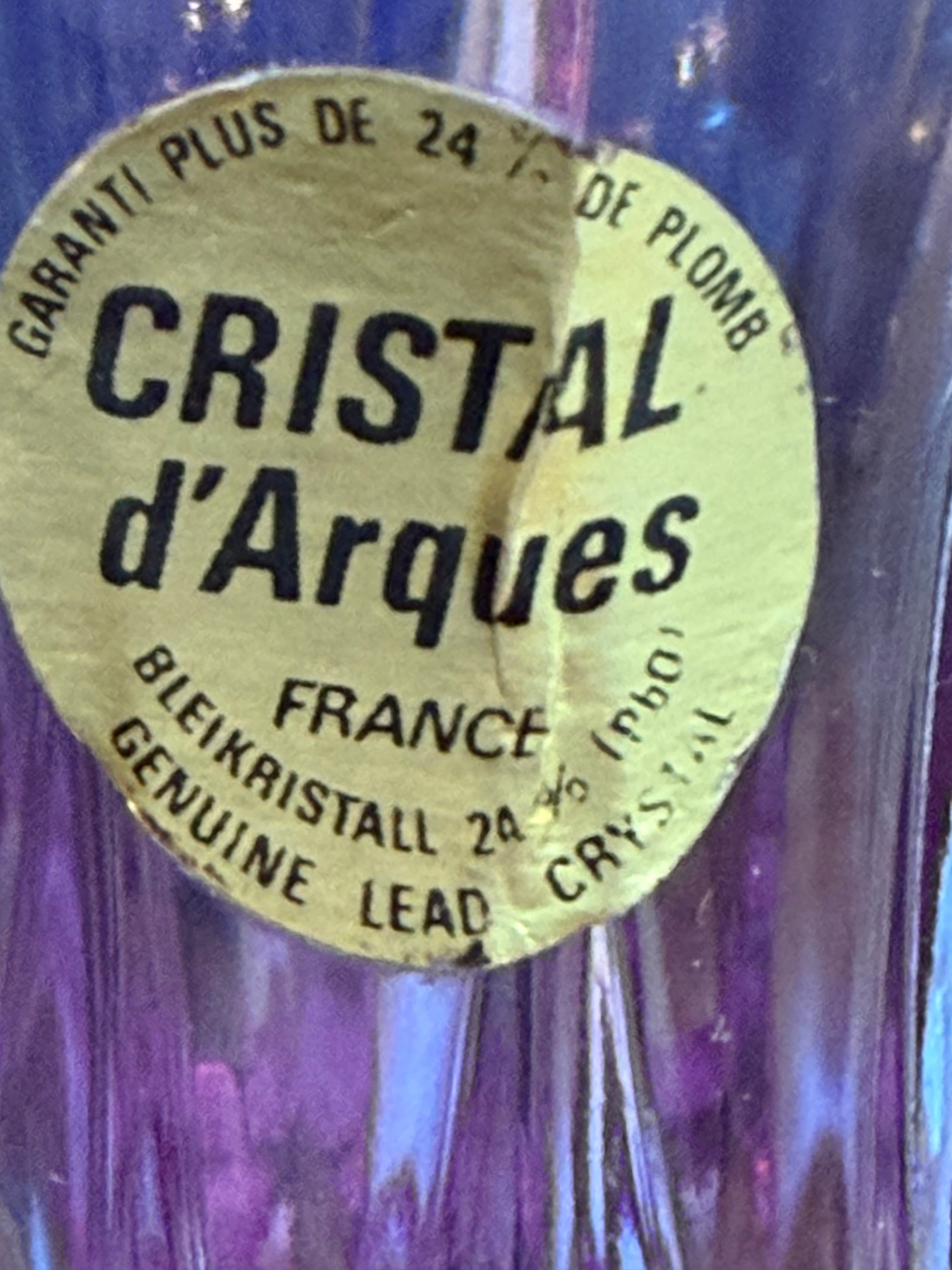 Color Changing Cristal d’Arques France Lead Crystal Vase Amethyst to Blue Rare
