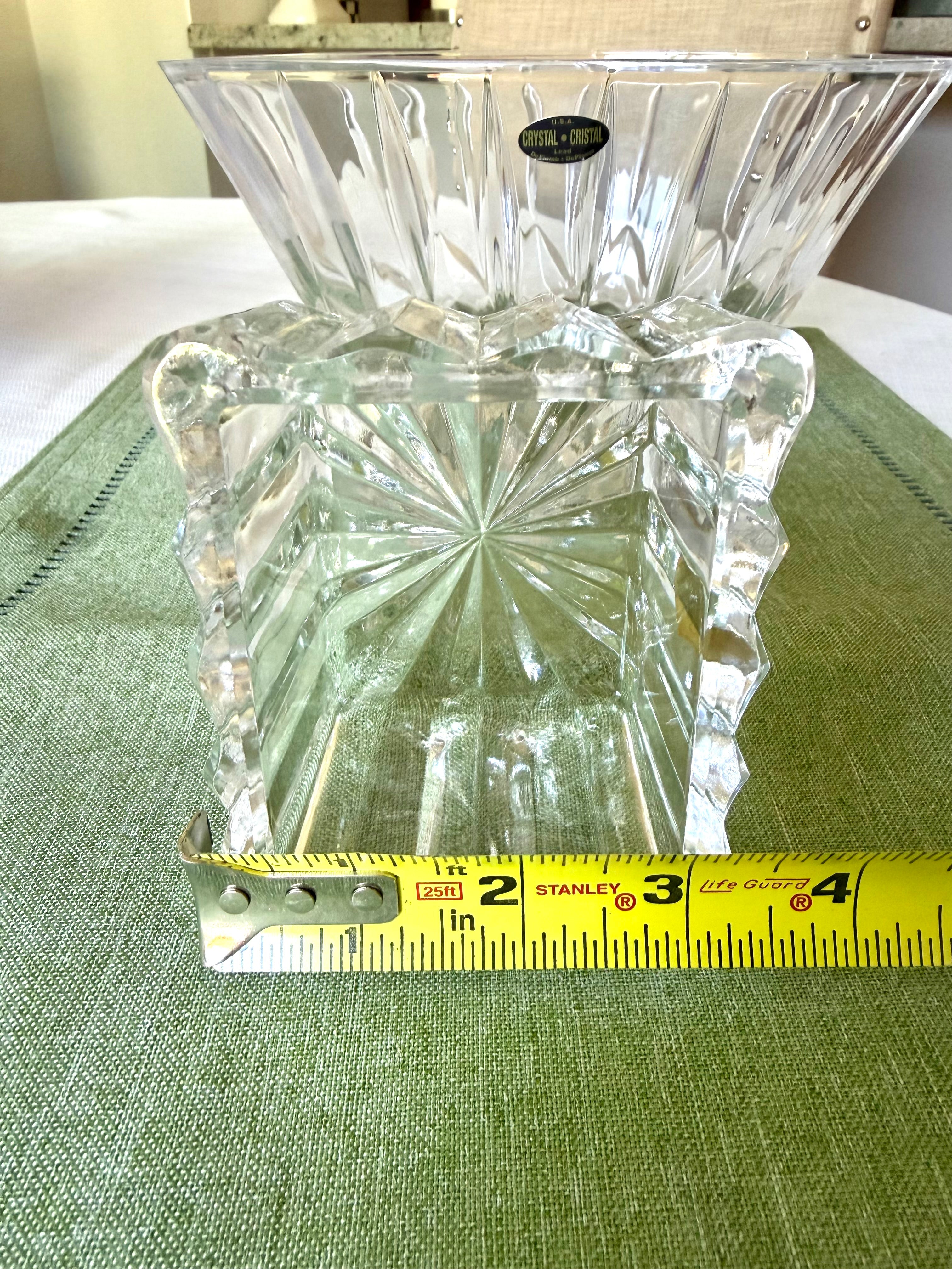 Hand-Cut Polish Lead Crystal Sugar Packet Holder / Trinket Dish – 24% PbO Crystal Catchall Vintage