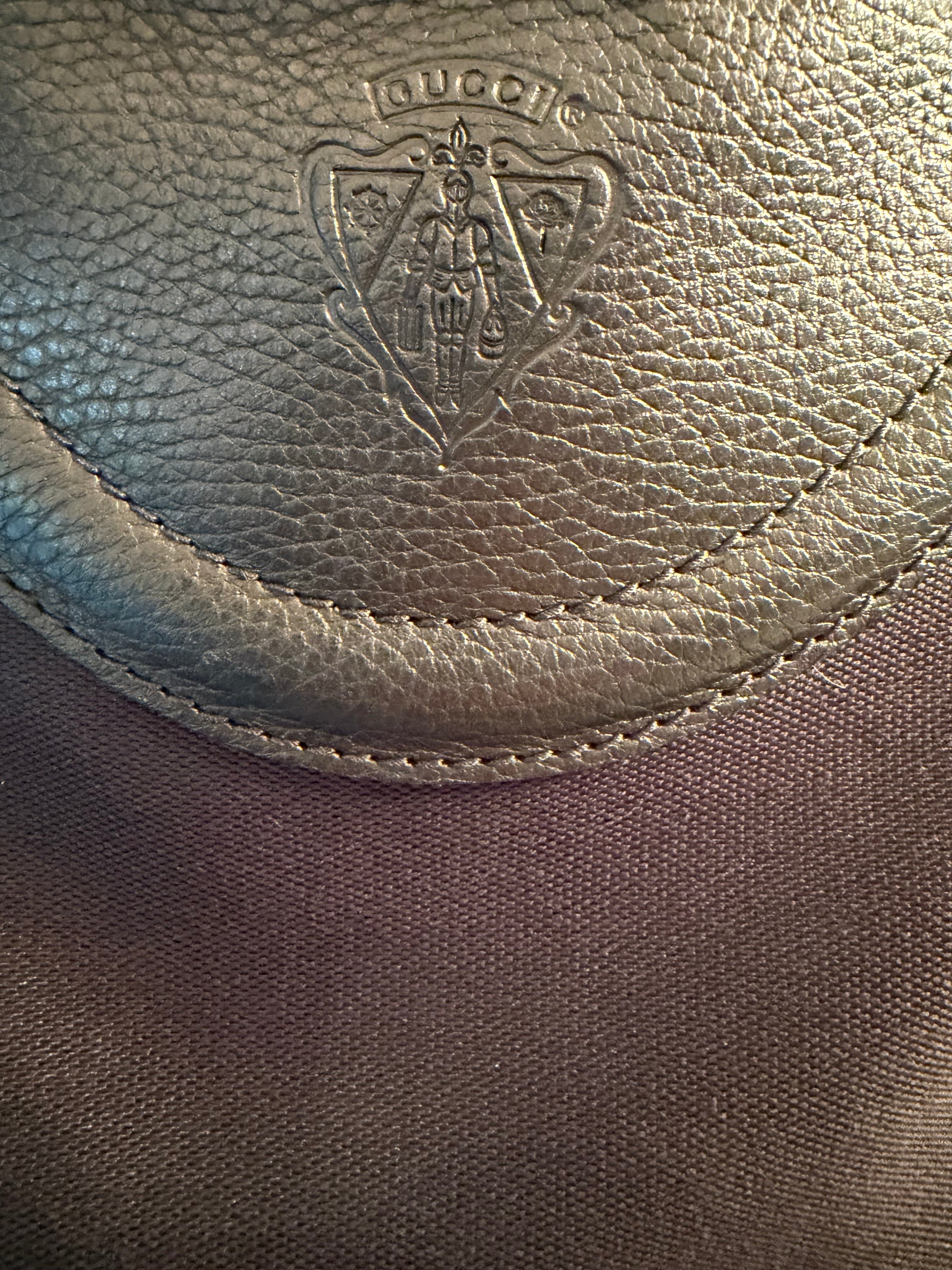 Gucci Black GG Canvas Hobo Shoulder Bag Made in Italy VINTAGE