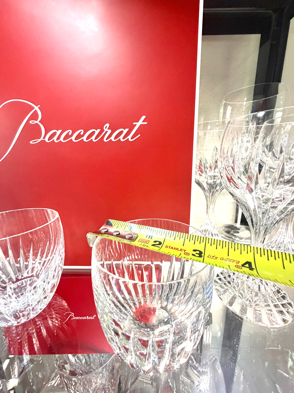 Baccarat Masséna Crystal Double Old Fashioned Tumblers Glasses Set of 4 Signed France