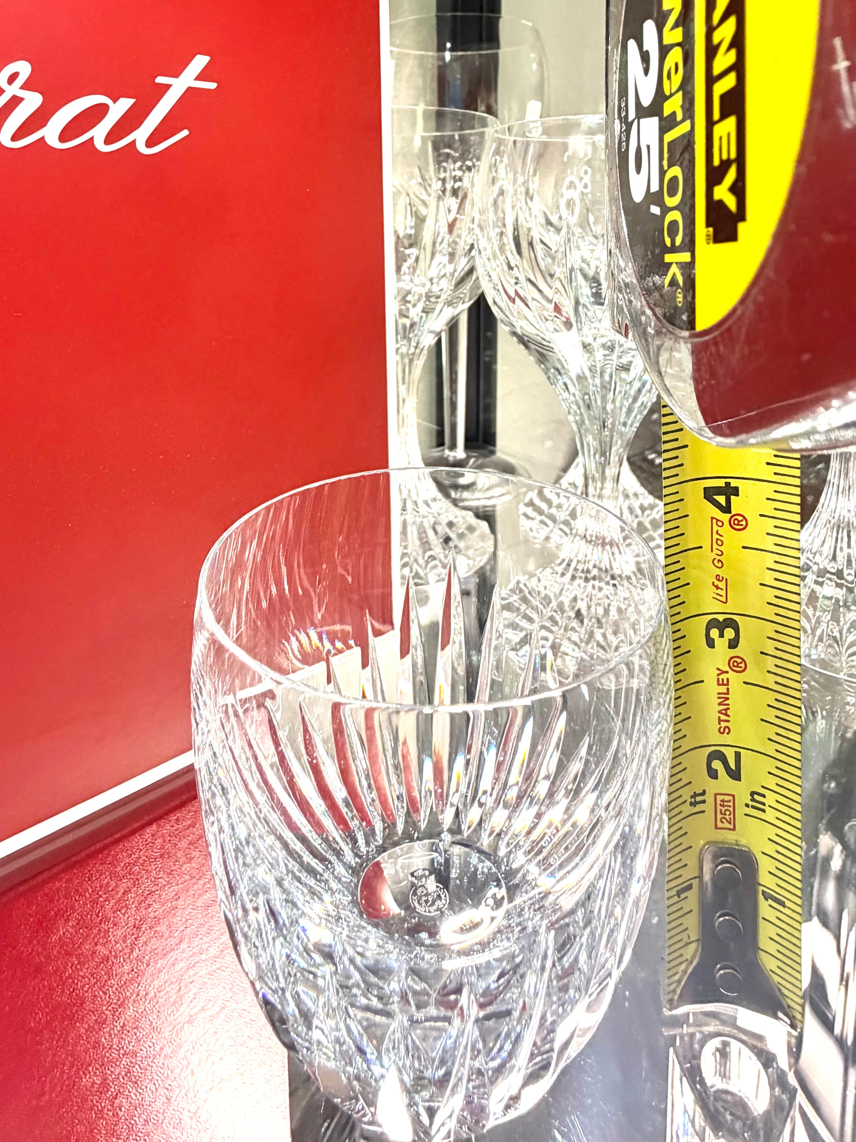 Baccarat Masséna Crystal Double Old Fashioned Tumblers Glasses Set of 4 Signed France