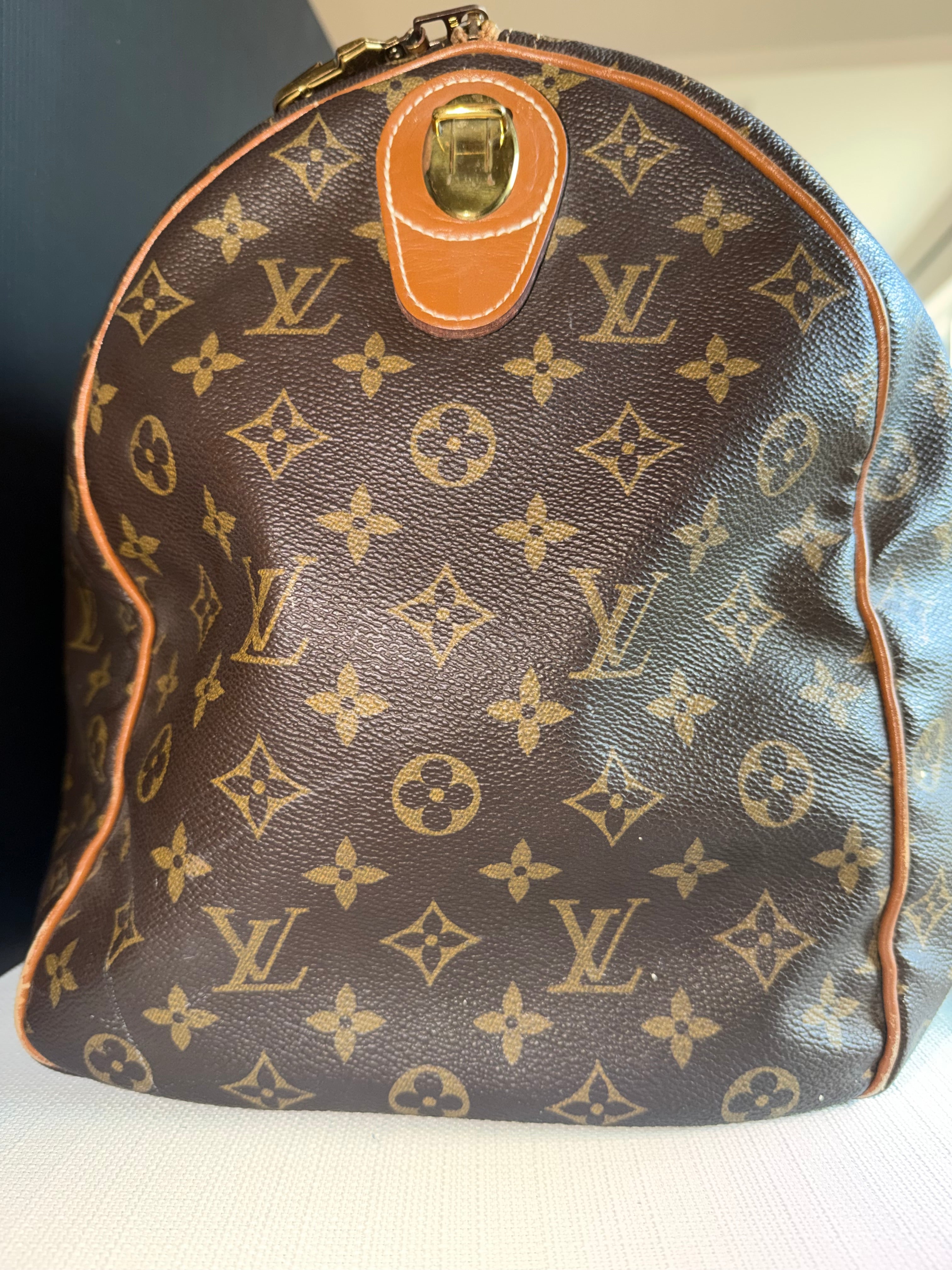 Louis Vuitton Keepall 55 Monogram Canvas Duffle Bag - Vintage Luxury Travel Bag with Leather Handles