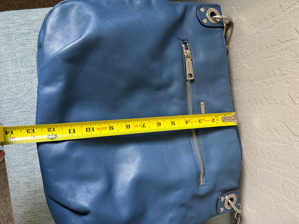 Rebecca Minkoff Blue Leather Studded Hobo Shoulder Bag | Chain Strap Designer Purse