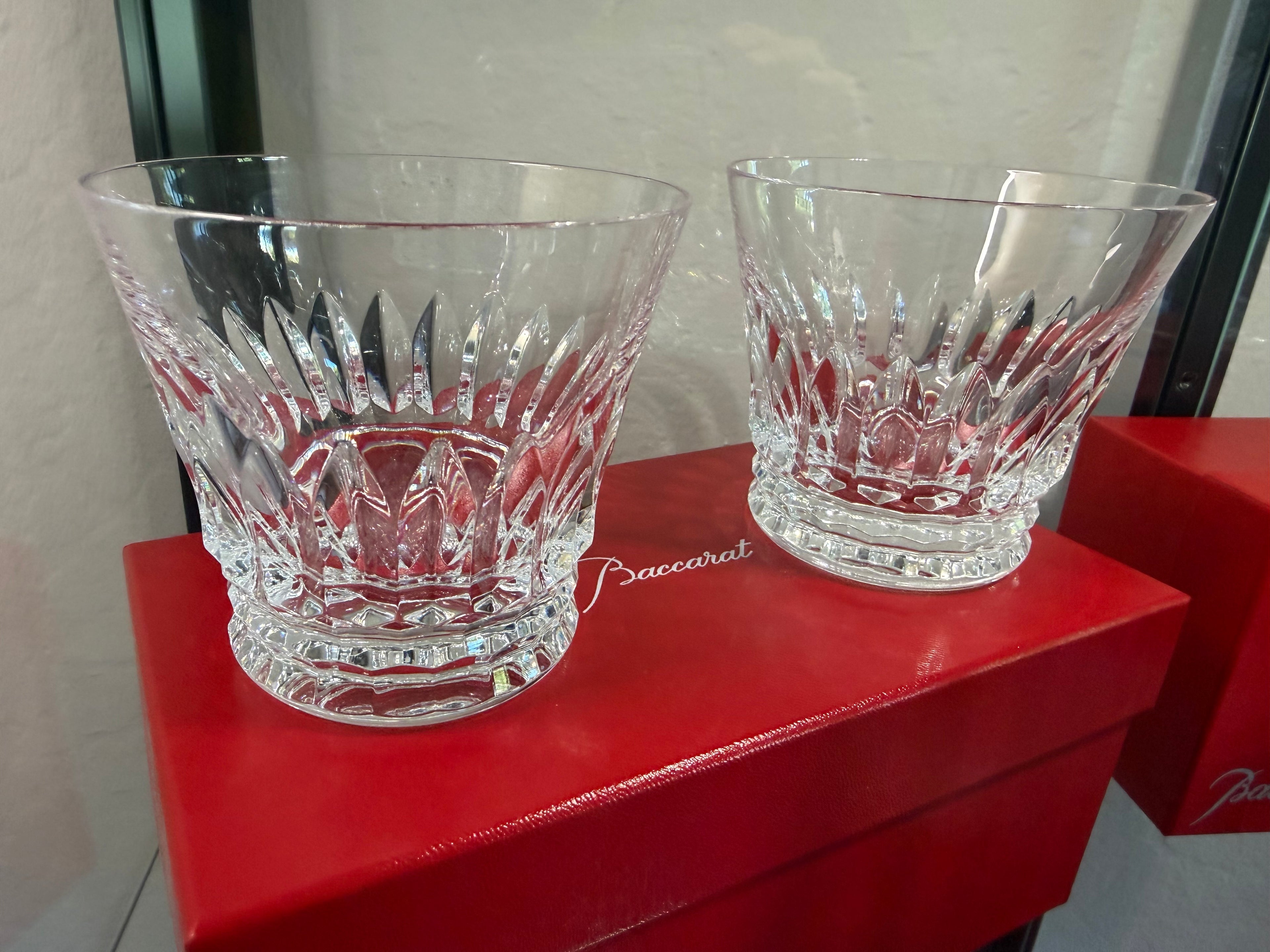 Baccarat Tiara Crystal Tumbler Glasses – Set of 2 with Original Box