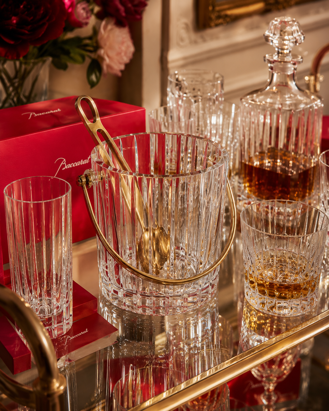 Baccarat Harmonie Crystal Ice Bucket with Handle — French Luxury Crystal Barware
