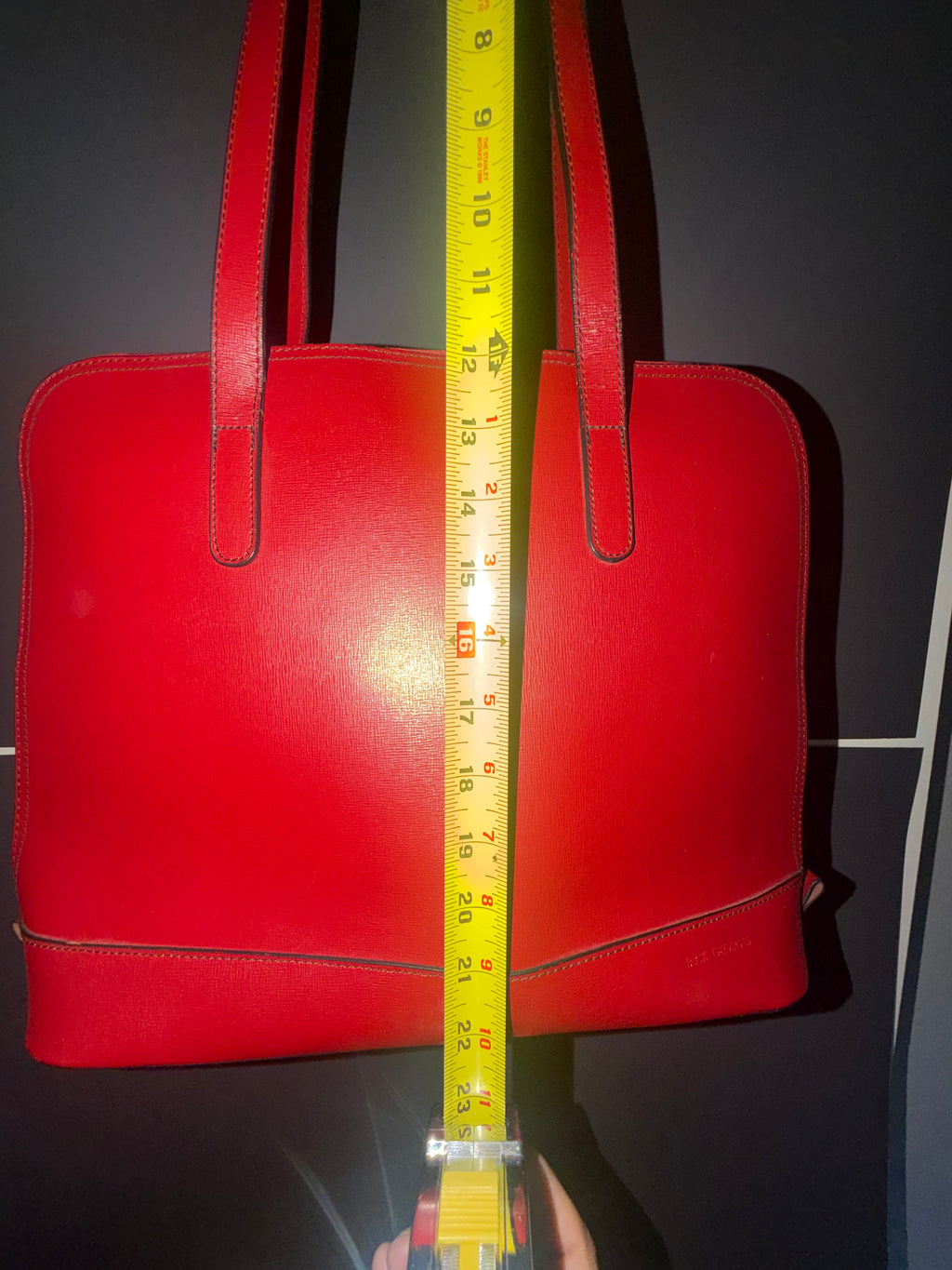 Jack Georges Chelsea Red Saffiano Leather Tote Bag Large Women’s Laptop Work Business Handbag