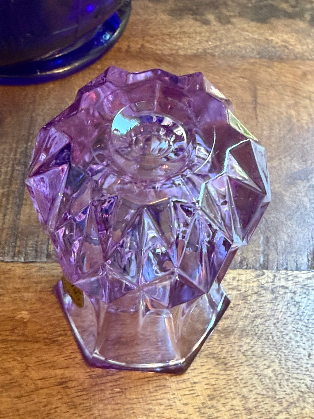 Color Changing Cristal d’Arques France Lead Crystal Vase Amethyst to Blue Rare