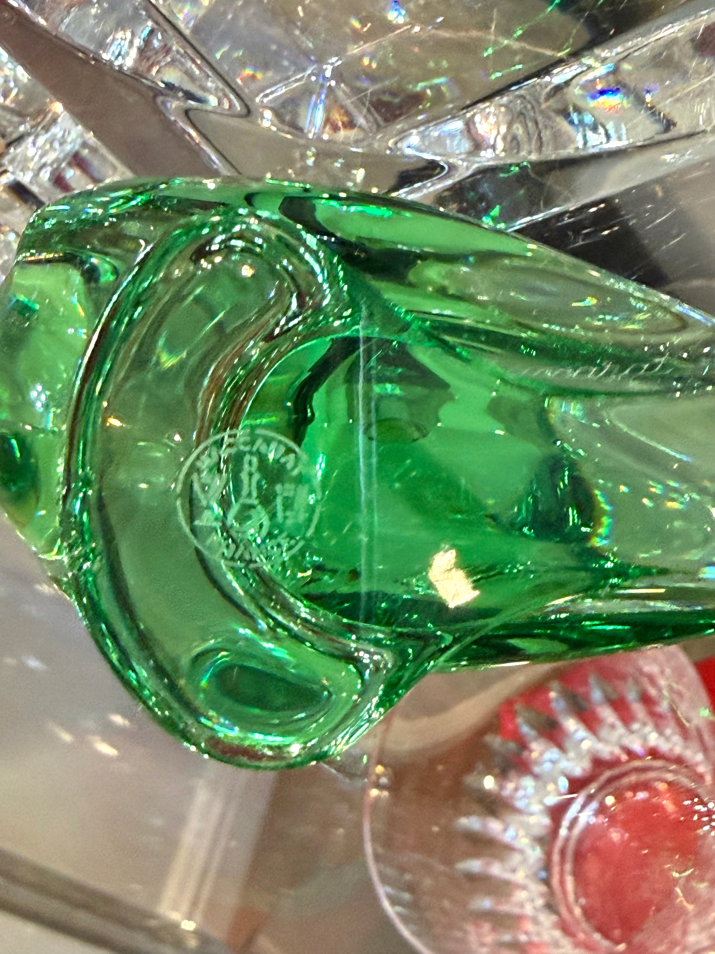 Double Signed Emerald & Turquoise Crystal Bird Sculptures – Pair