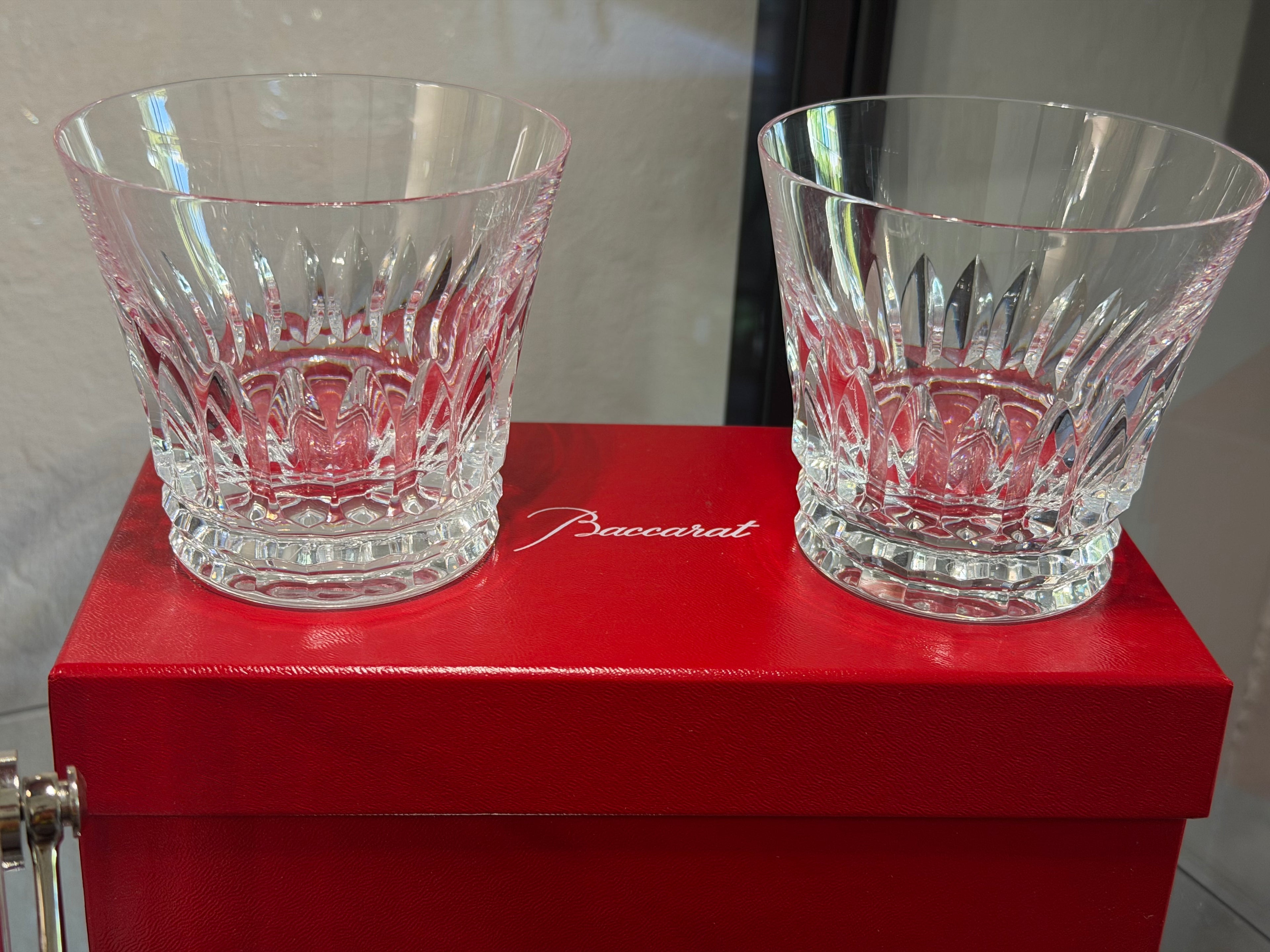 Baccarat Tiara Crystal Tumbler Glasses – Set of 2 with Original Box