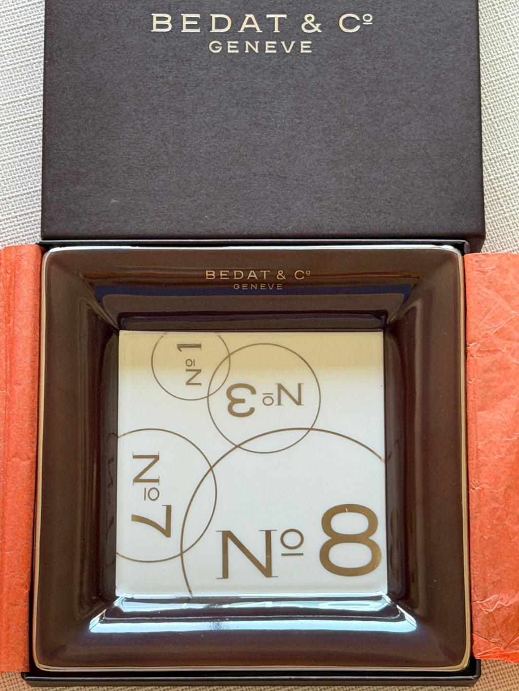 Bedat & Co Genève Artoria Limoges Porcelain Vide-Poche Tray — In Original Box — Made in France 