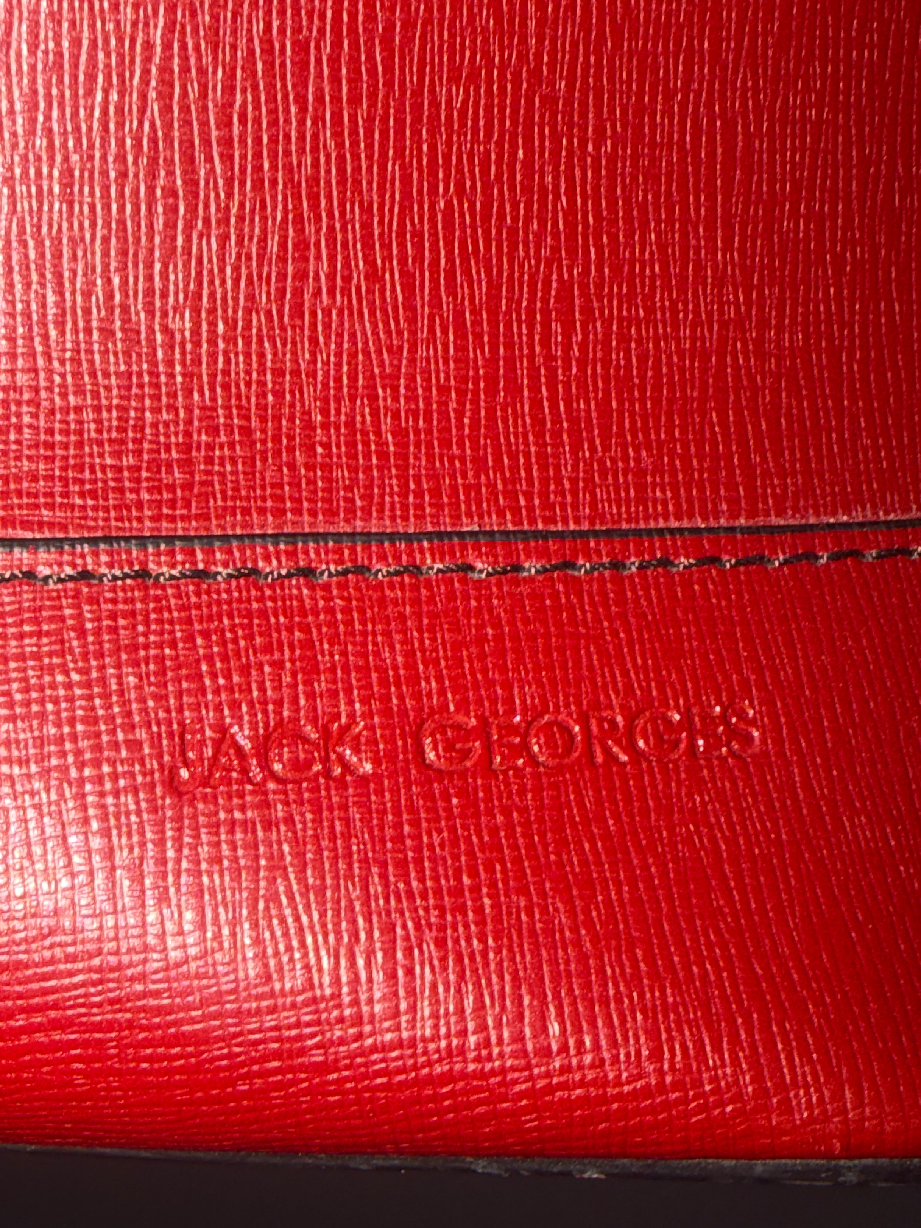 Jack Georges Chelsea Red Saffiano Leather Tote Bag Large Women’s Laptop Work Business Handbag