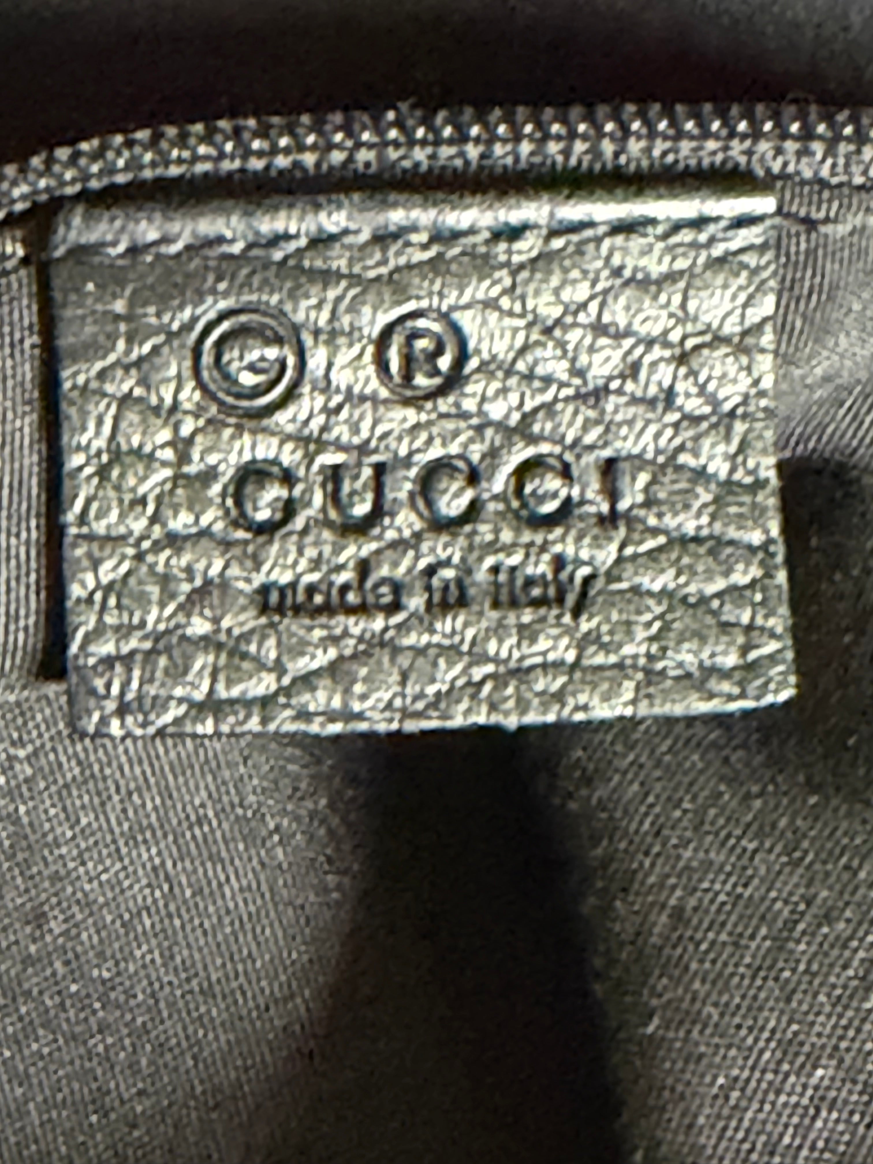 Gucci Black GG Canvas Hobo Shoulder Bag Made in Italy VINTAGE