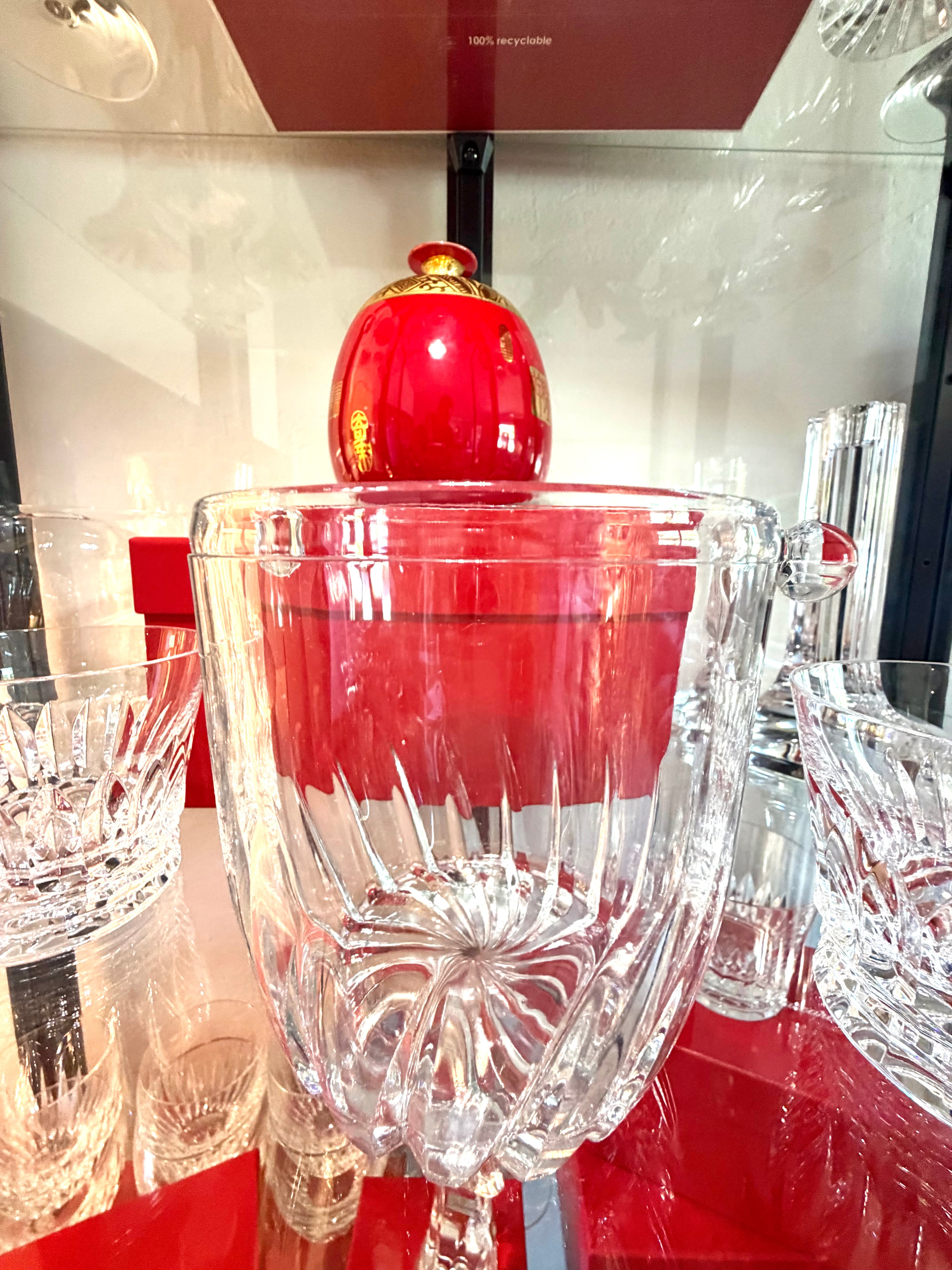 Vintage Cut Crystal Ice Bucket | Starburst Pattern Barware
