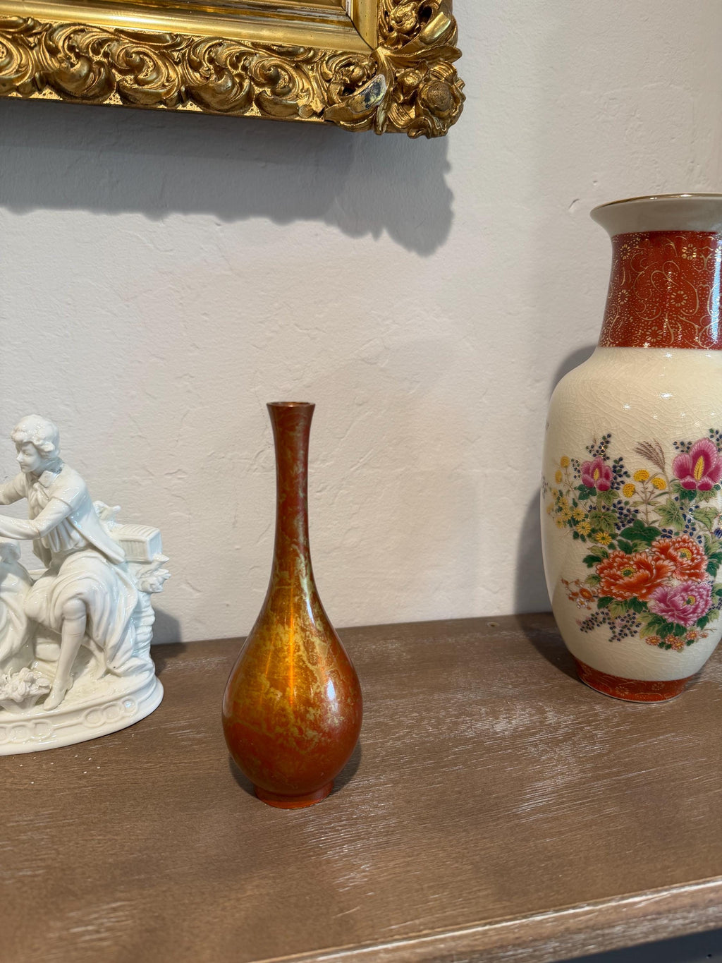 Art Pottery Bud Vase | Iridescent Copper Glaze | Mid-Century Studio Style