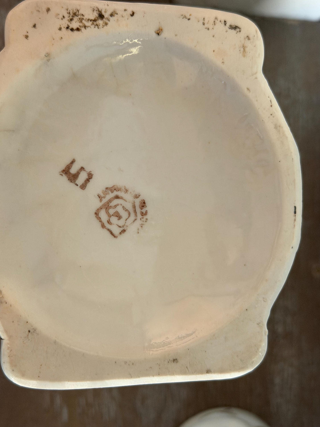 Porcelain Sugar Canister with Floral Medallion & Gold Gilt Accents