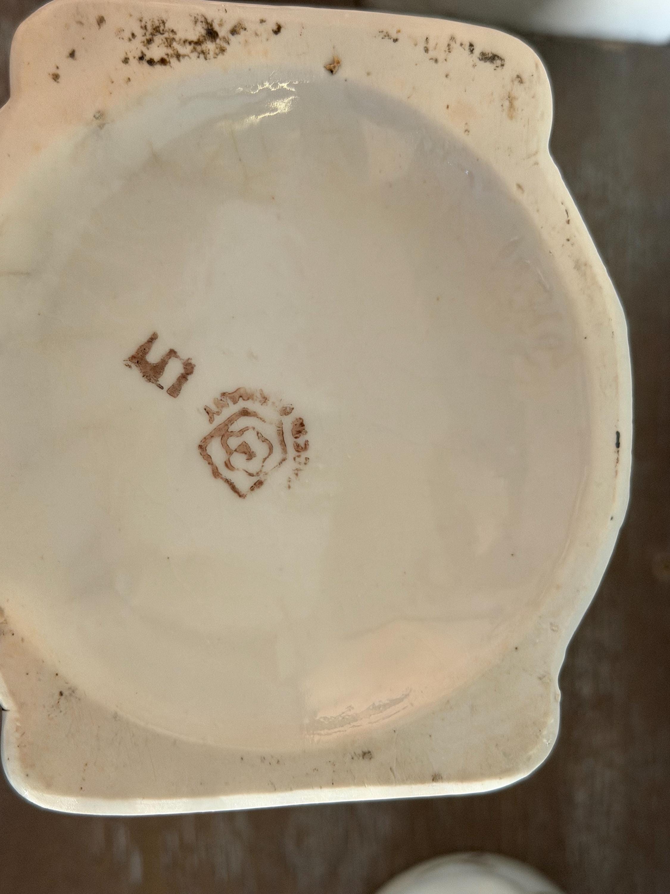 Porcelain Sugar Canister with Floral Medallion & Gold Gilt Accents