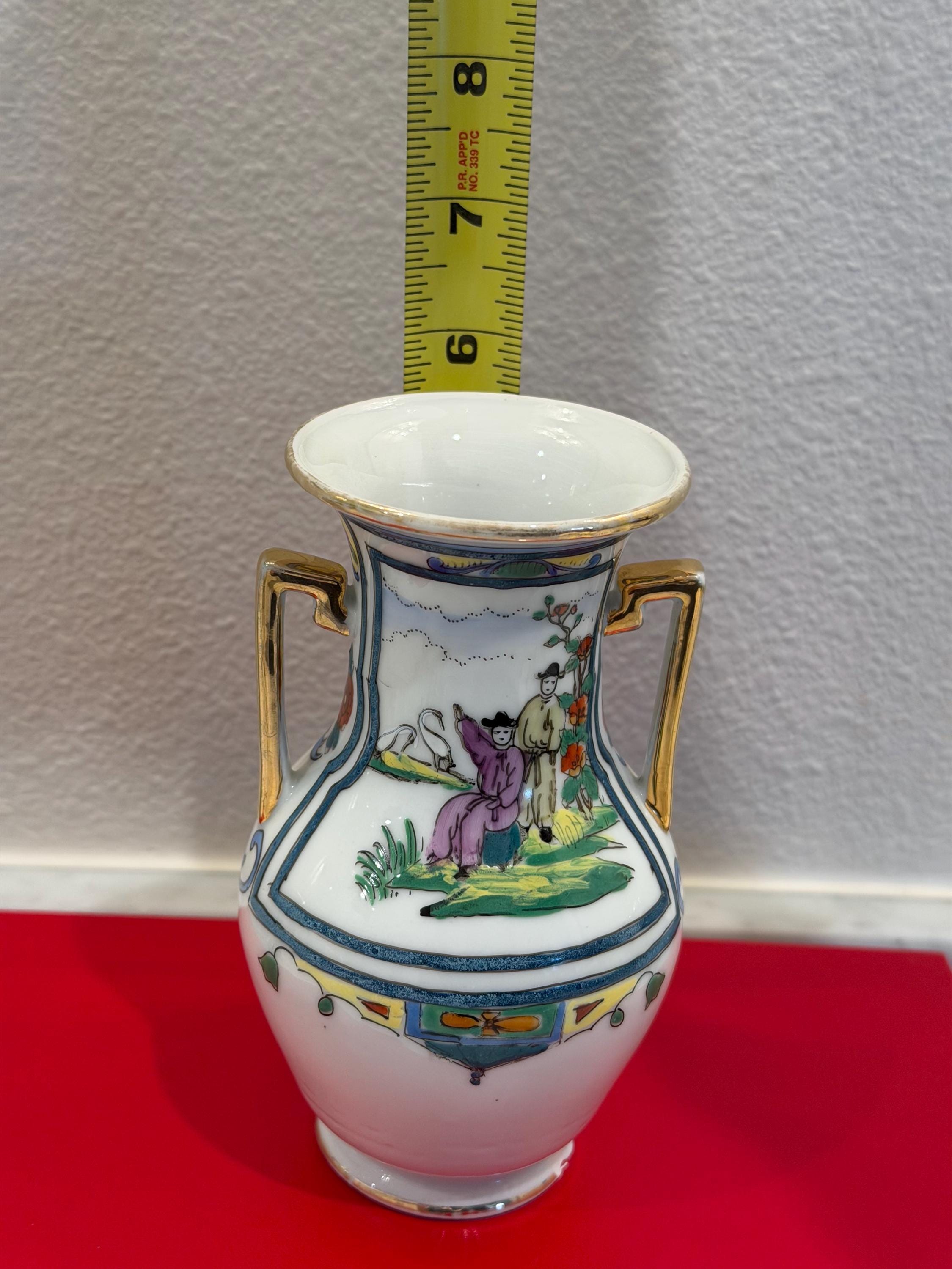 Nippon Porcelain Vase | Meiji Era, Hand-Painted Figural Decor