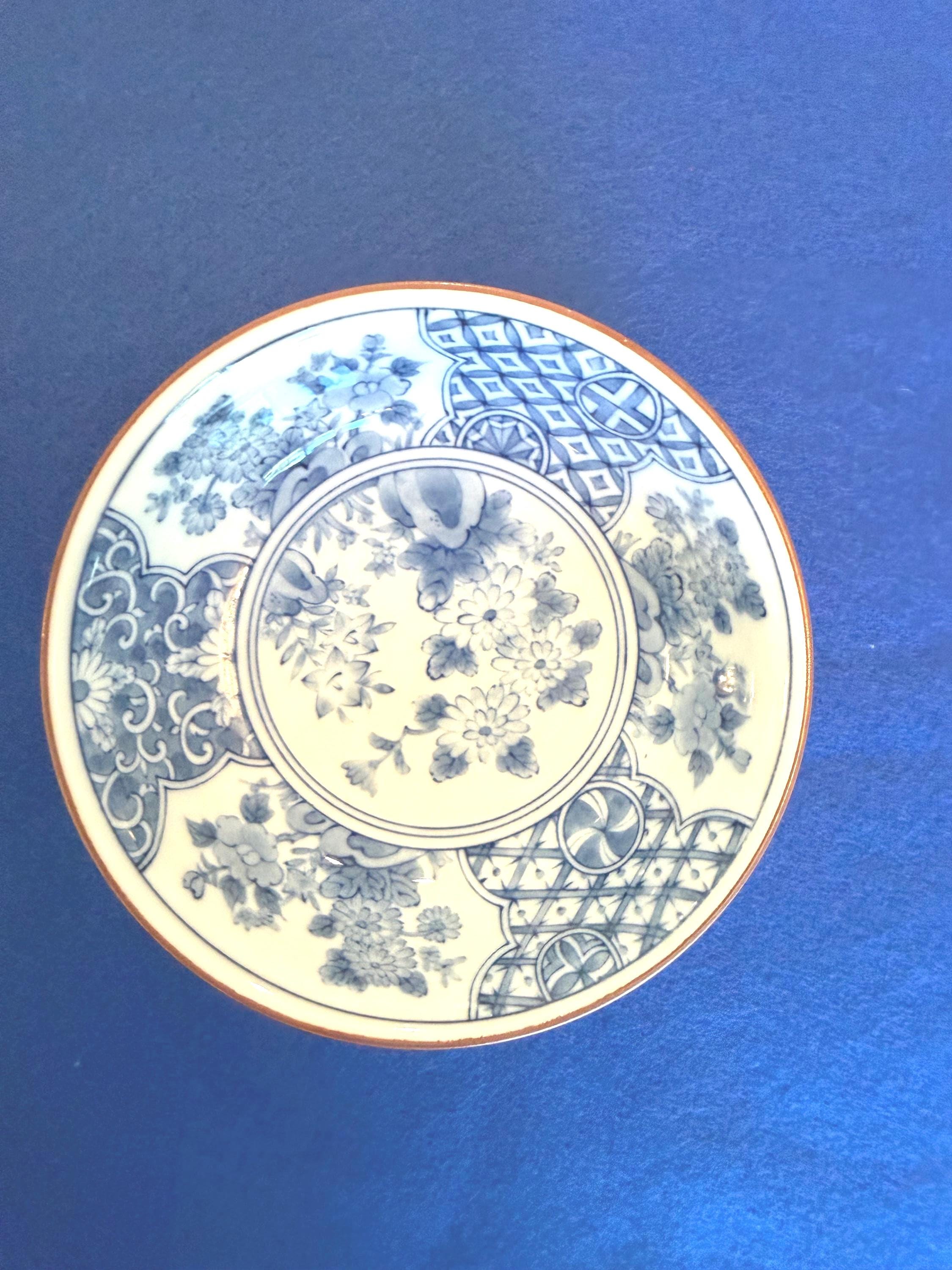 Porcelain Bowls - Blue Floral Set of 4, Made in Japan