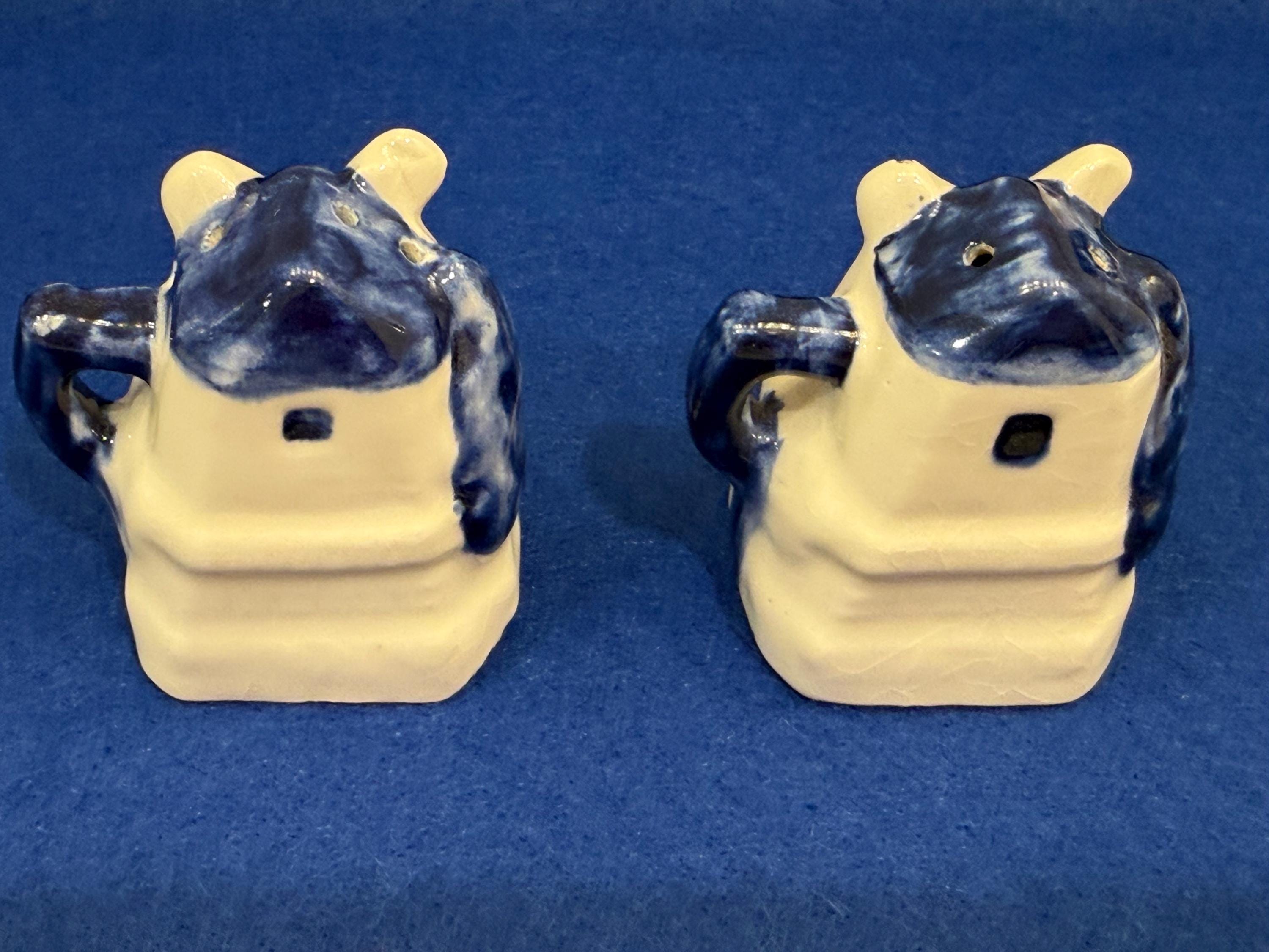 Blue & White windmill Cottage Salt and Pepper Shakers