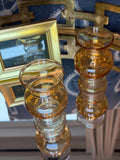Amber Glass Votive Holders: Caramel Bubble Glass, Mid-Century Decor